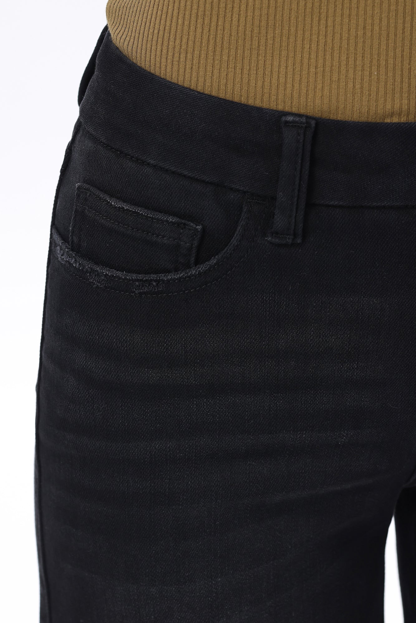 Mid Rise Wide Leg Jeans Raw Hem Vintage Denim OSW8019