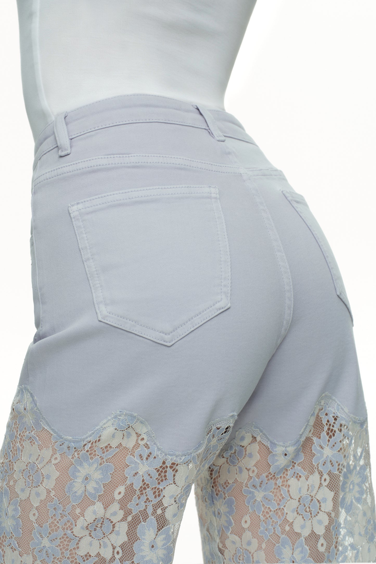 High Rise Lace Pants with Rhinestone OSW8027