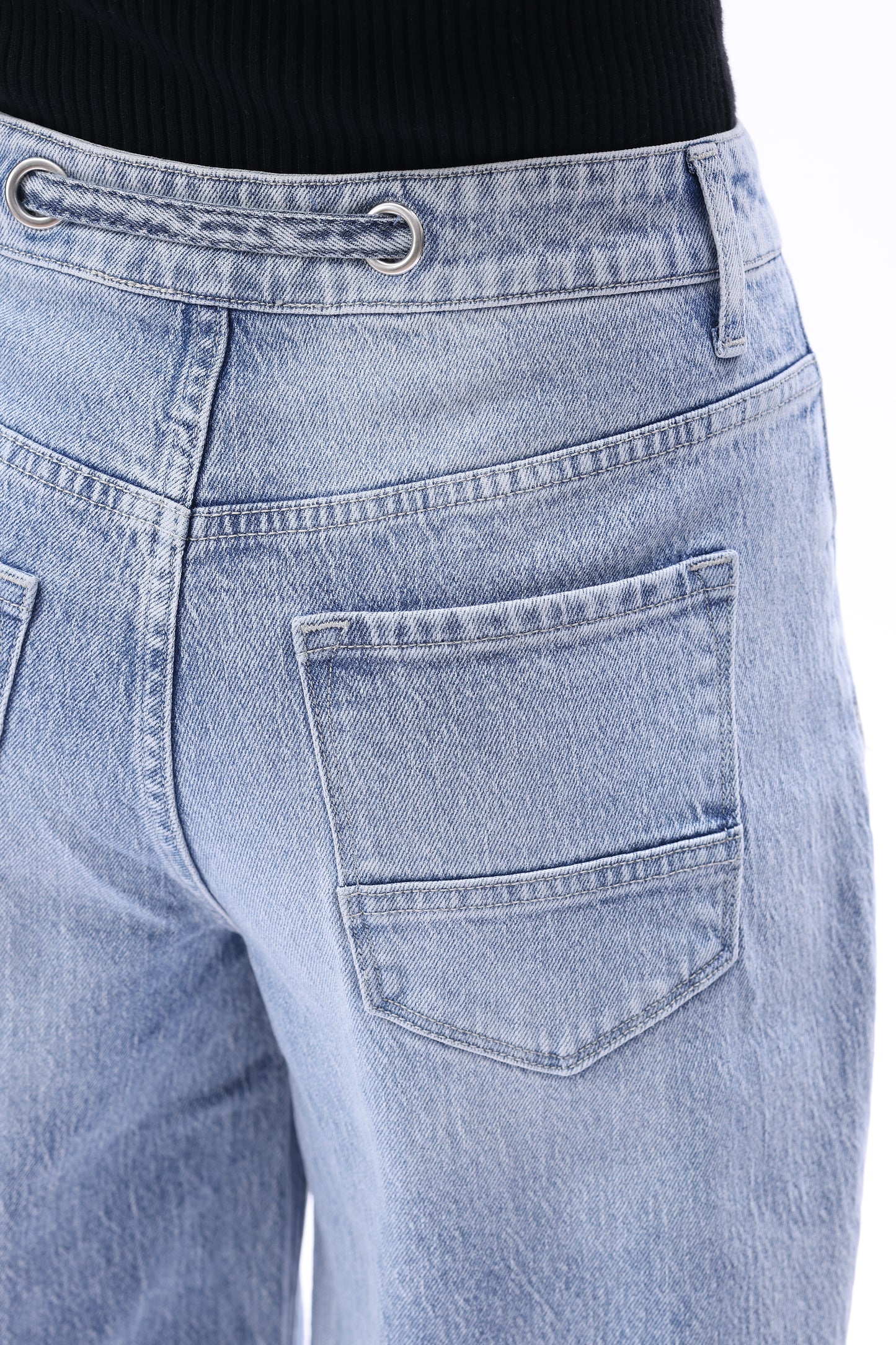 Mid Rise Relaxed Barrel Denim Jeans OSOX0001