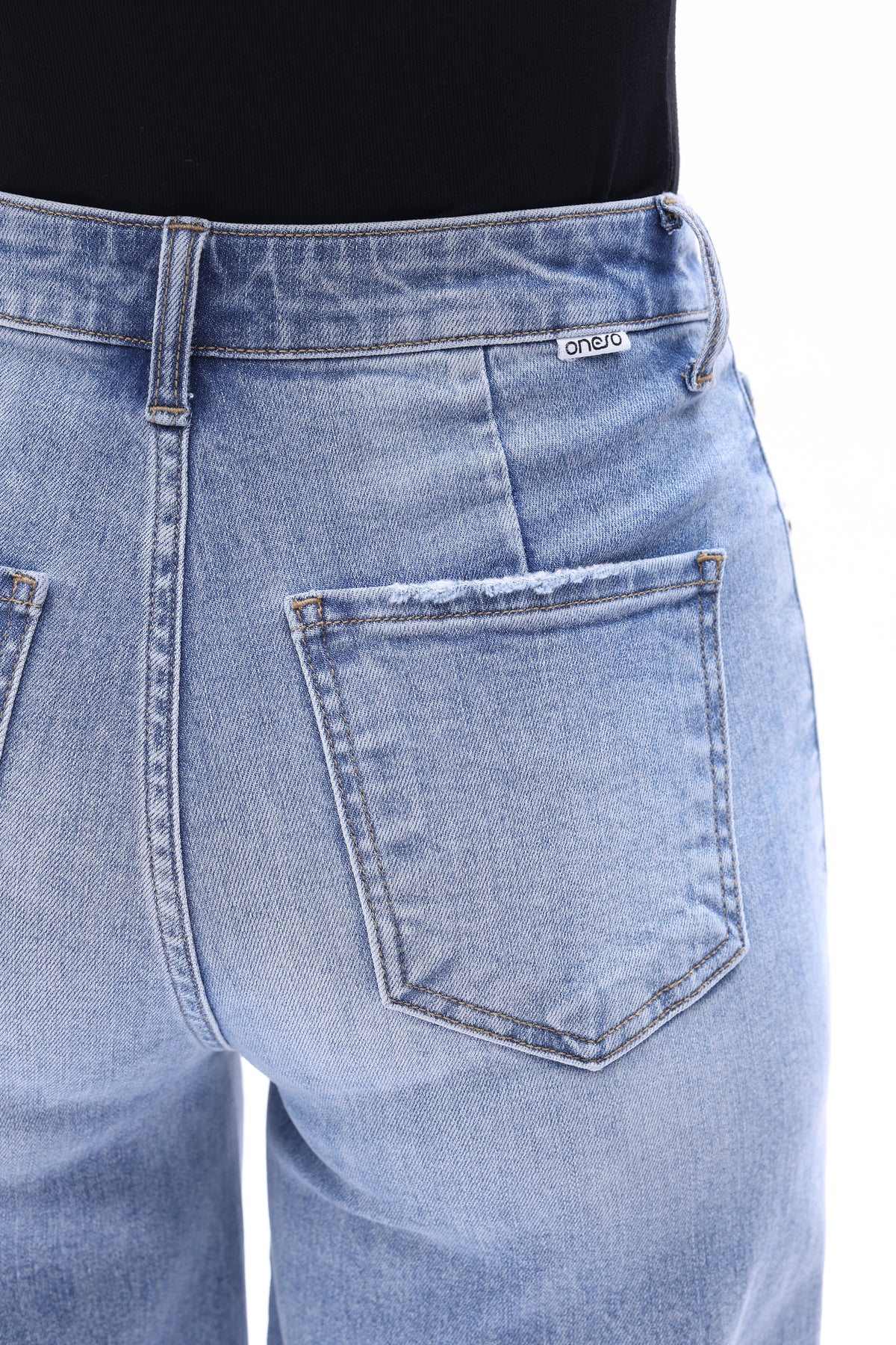 Plus Size Mid High Rise Flared Wide Leg Tall Jeans ESFW640827-P
