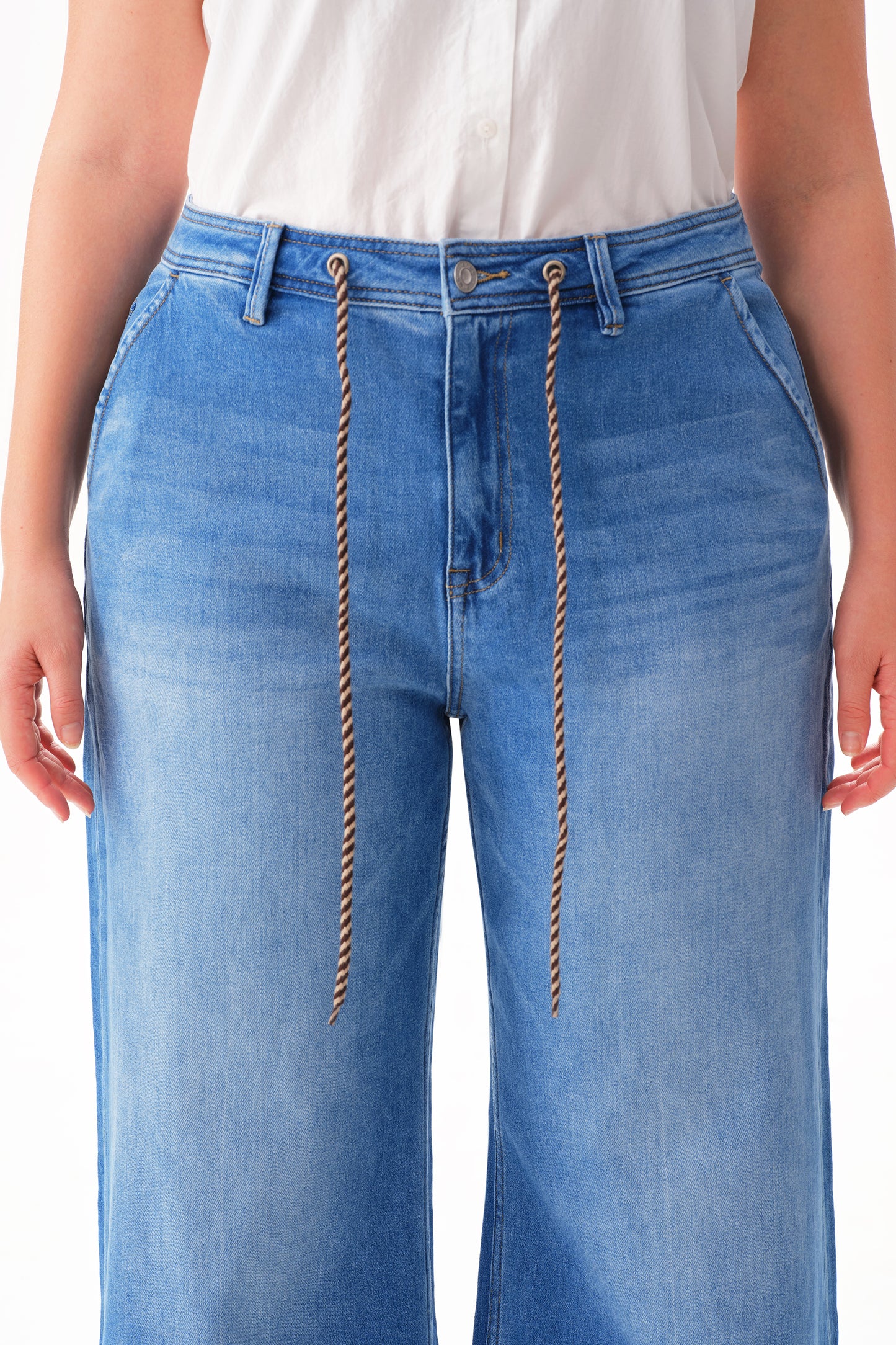 Plus High Rise Wide Leg Denim Jeans OSW8094-P