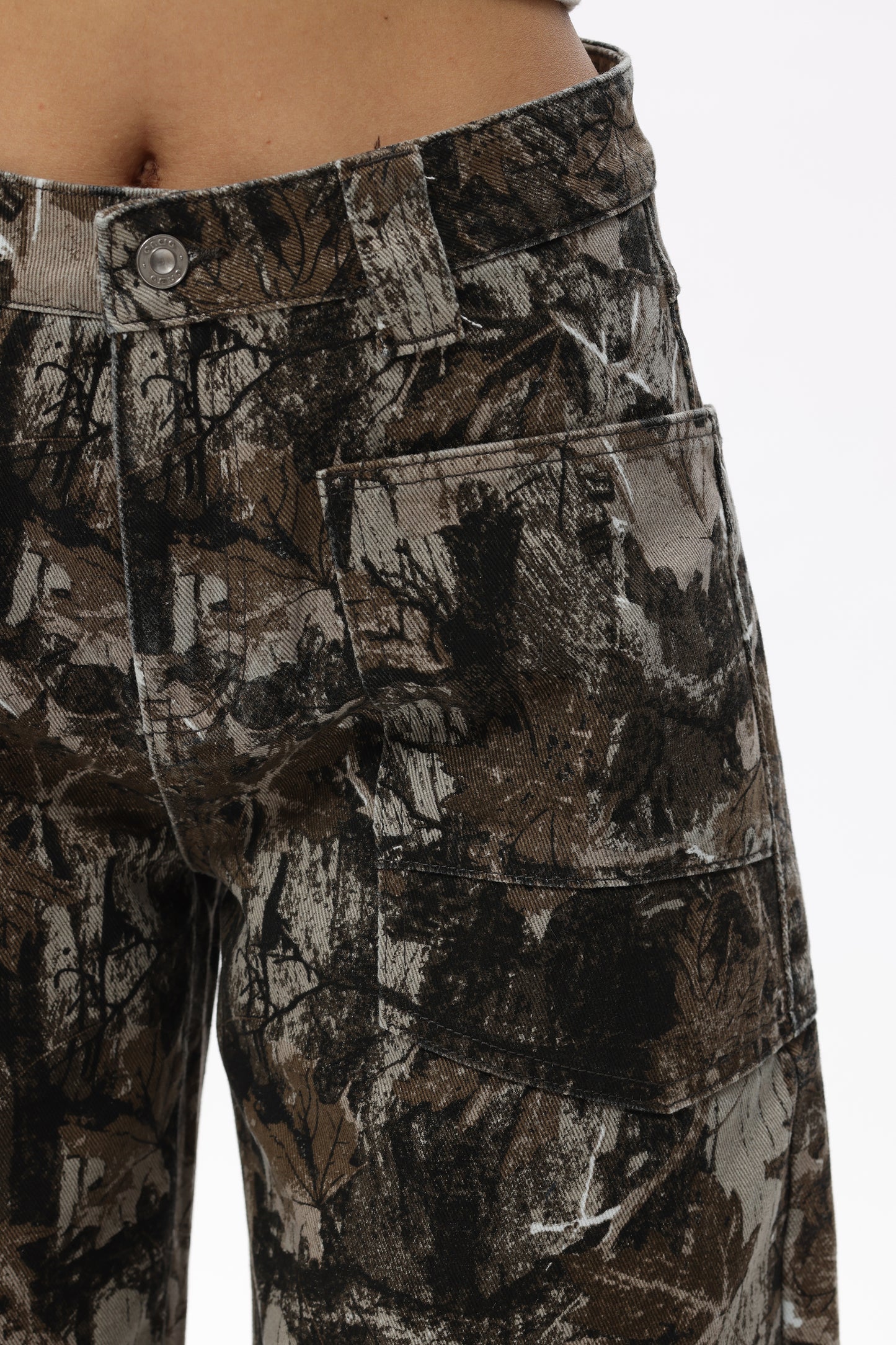 Baggy Bohemia Mid Rise Barrel Print Pants OSOX011
