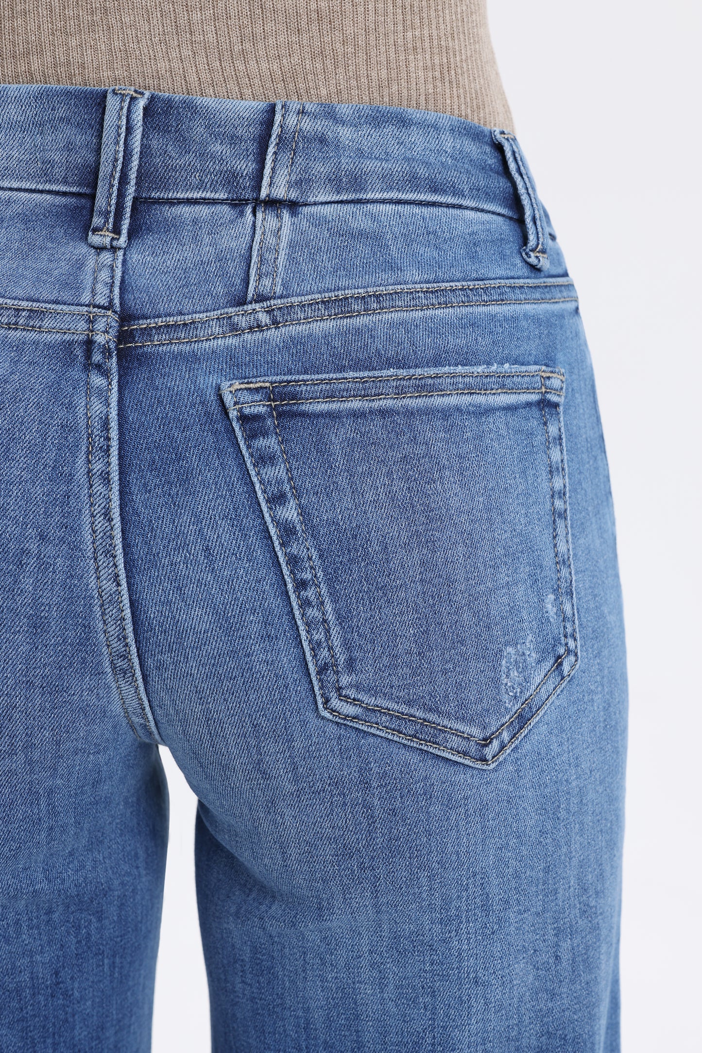 Mid Rise Wide Leg Petite Denim Jeans OSW8019-SP