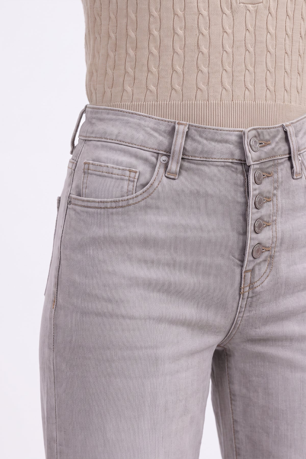 MID HIGH RISE SUPER FLARED WIDE LEG ANKLE JEANS ESFW620804