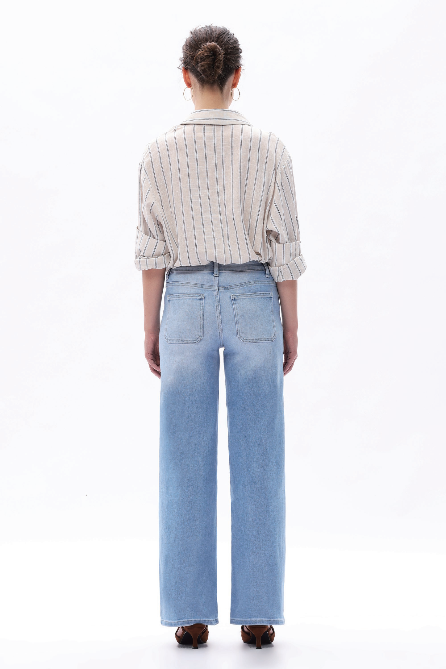 Mid Rise Wide Leg Denim Jeans OSW8018