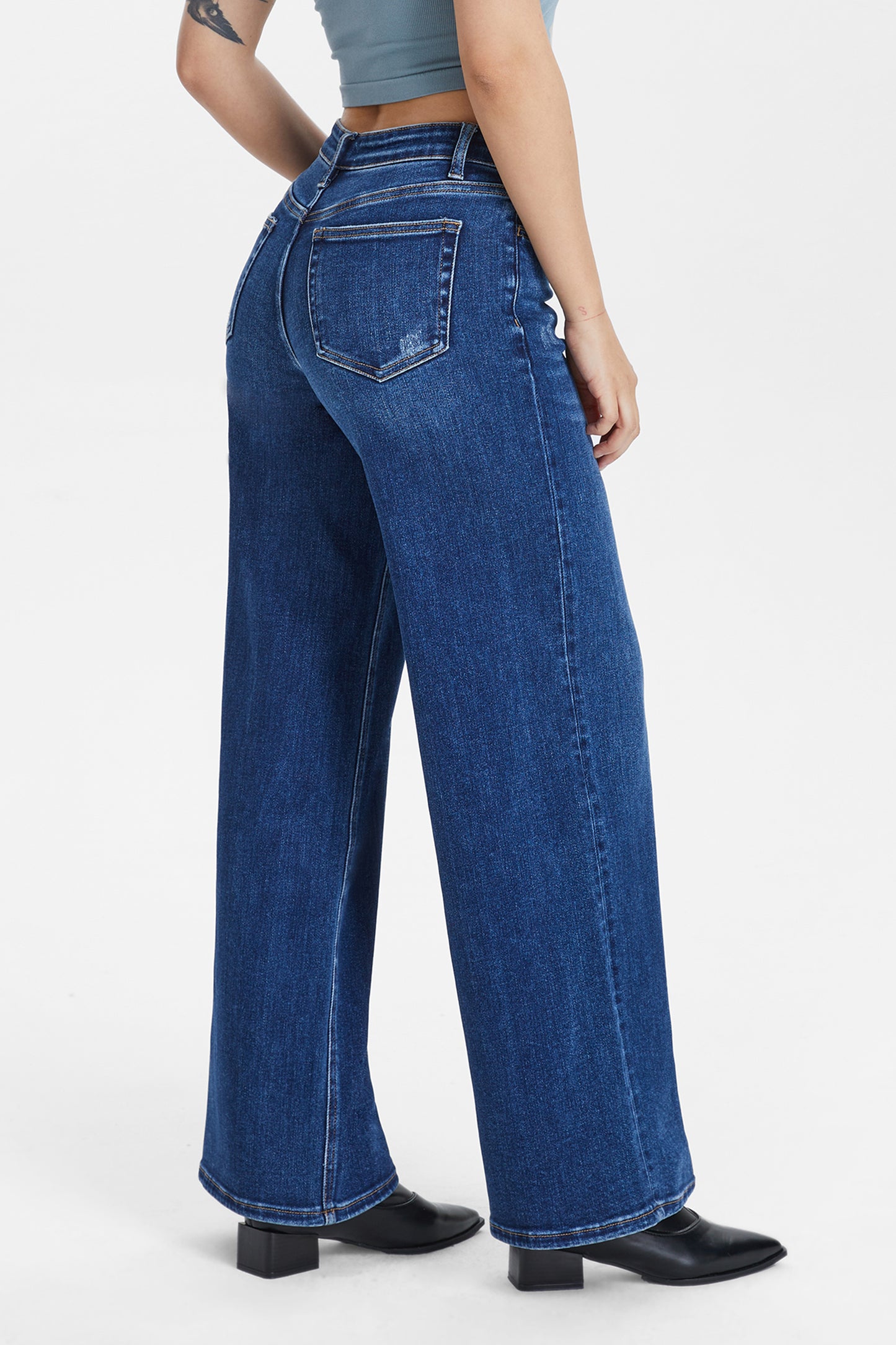 MID RISE BAGGY BBL WIDE LEG DENIM JEANS OSW8001