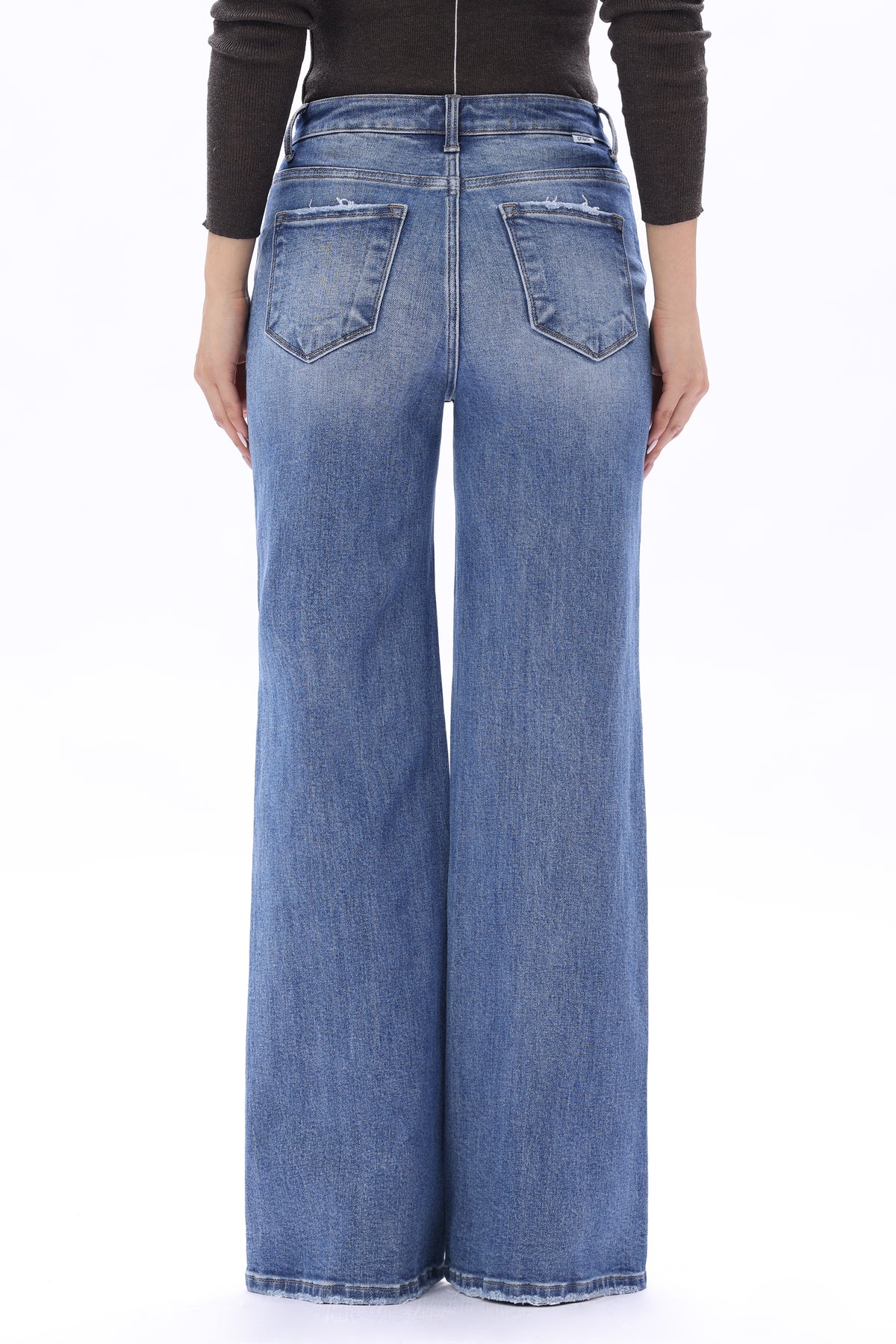 The Iris Mid High Rise Flared Wide Leg Tall Jeans ESFW640830