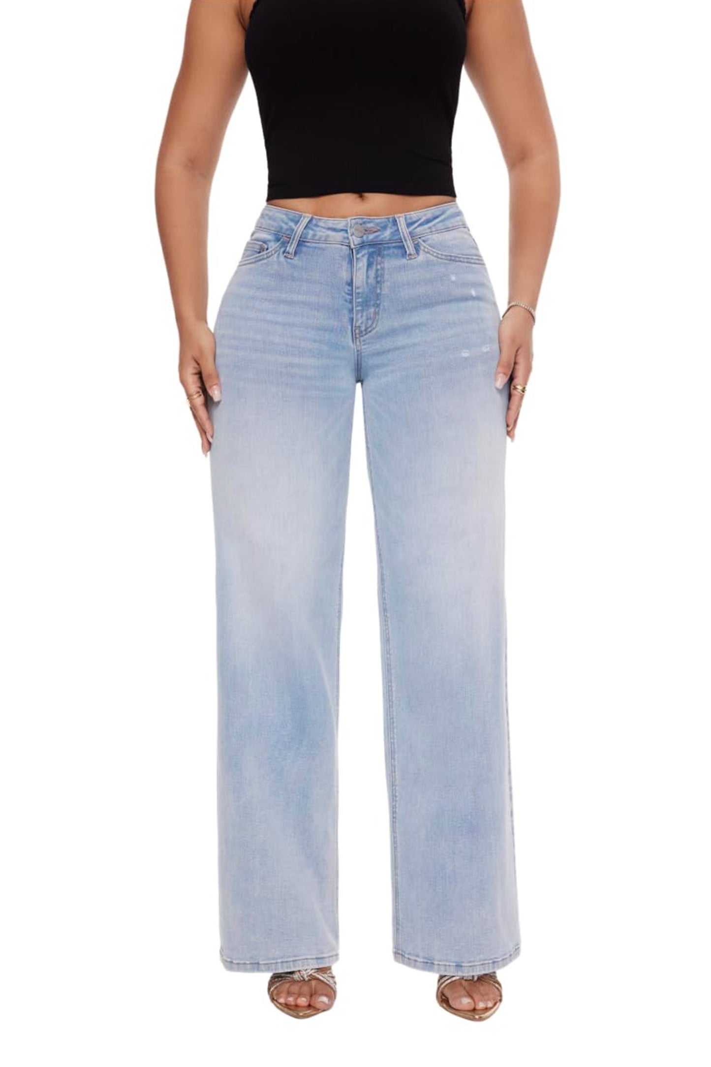 MID RISE BAGGY BBL WIDE LEG DENIM JEANS OSW8001