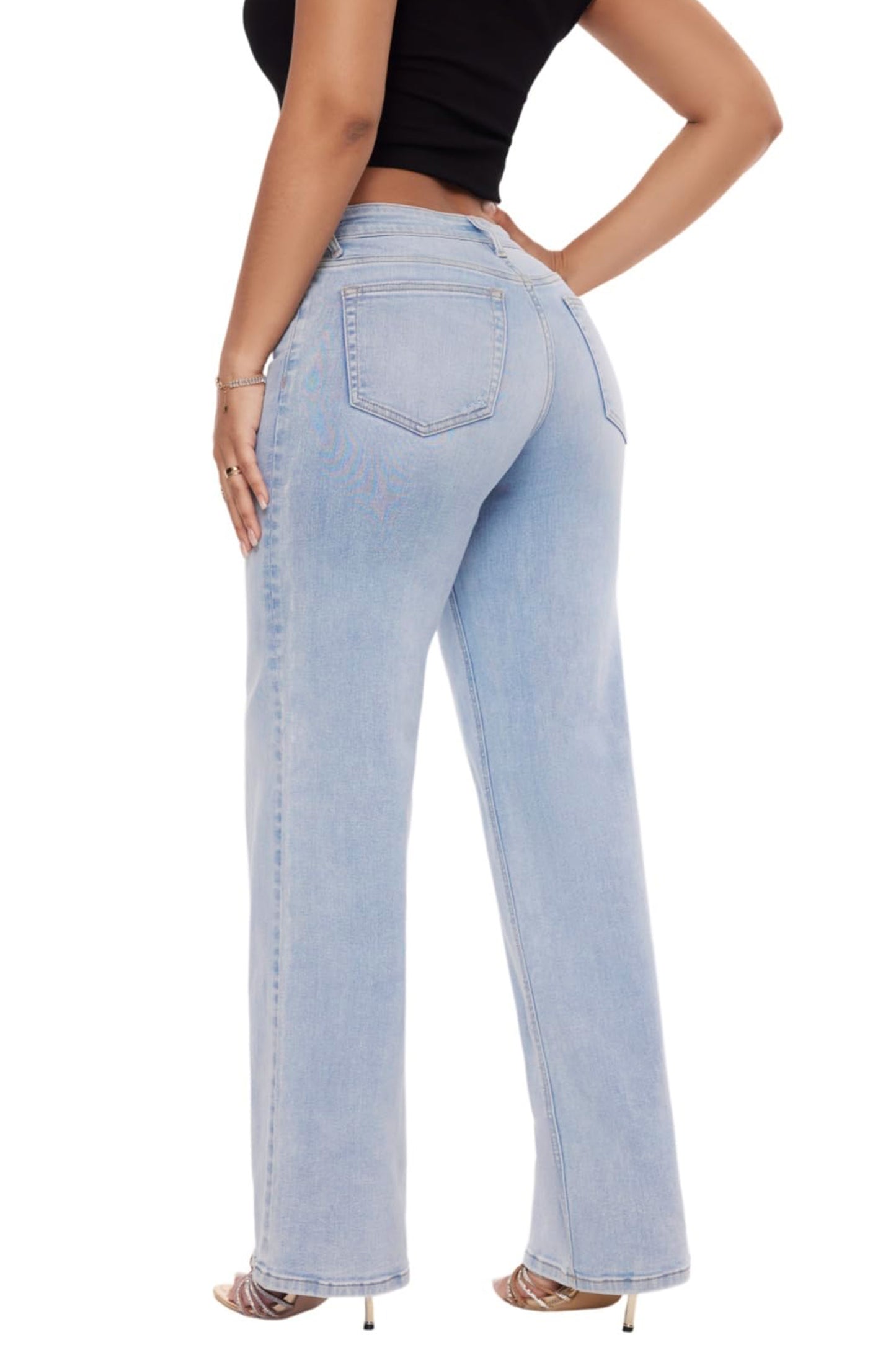 MID RISE BAGGY BBL WIDE LEG DENIM JEANS OSW8001