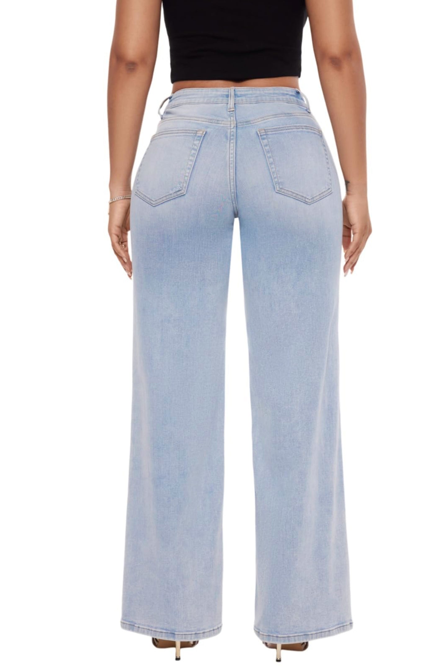 MID RISE BAGGY BBL WIDE LEG DENIM JEANS OSW8001