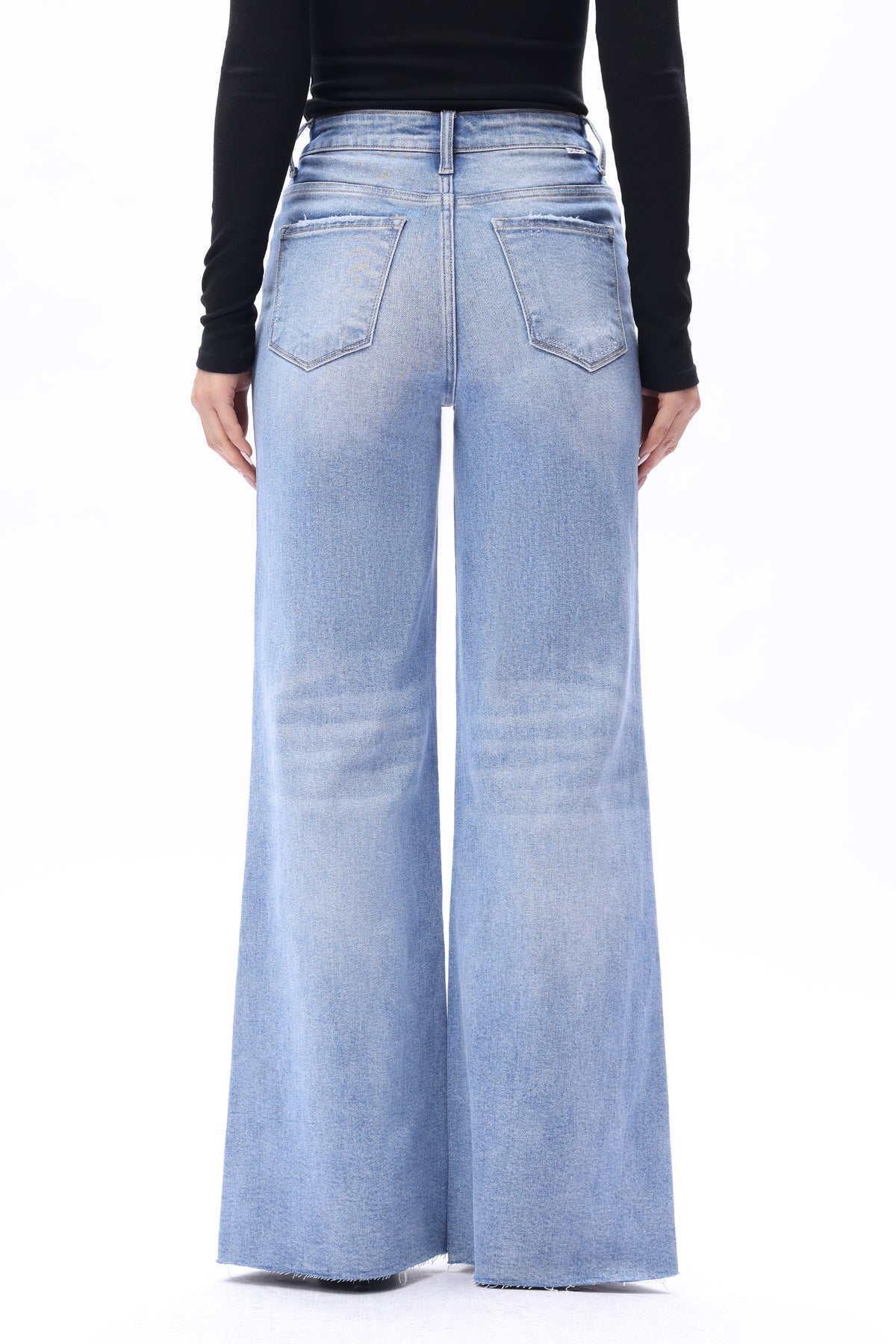 Mid High Rise Flared Wide Leg Tall Jeans ESFW640843-P