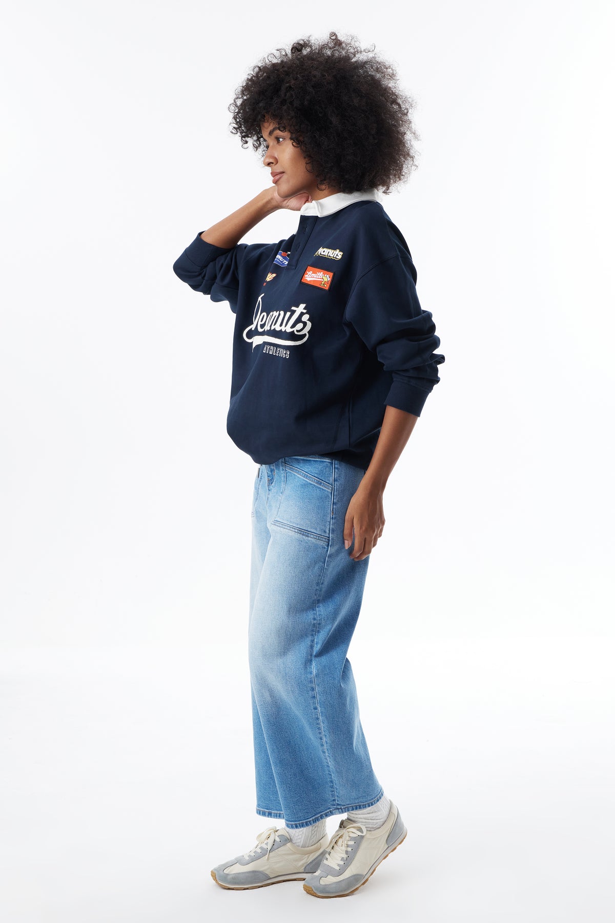 Super High Rise Elastic Waistband Barrel Cropped Jeans ESFO630X04