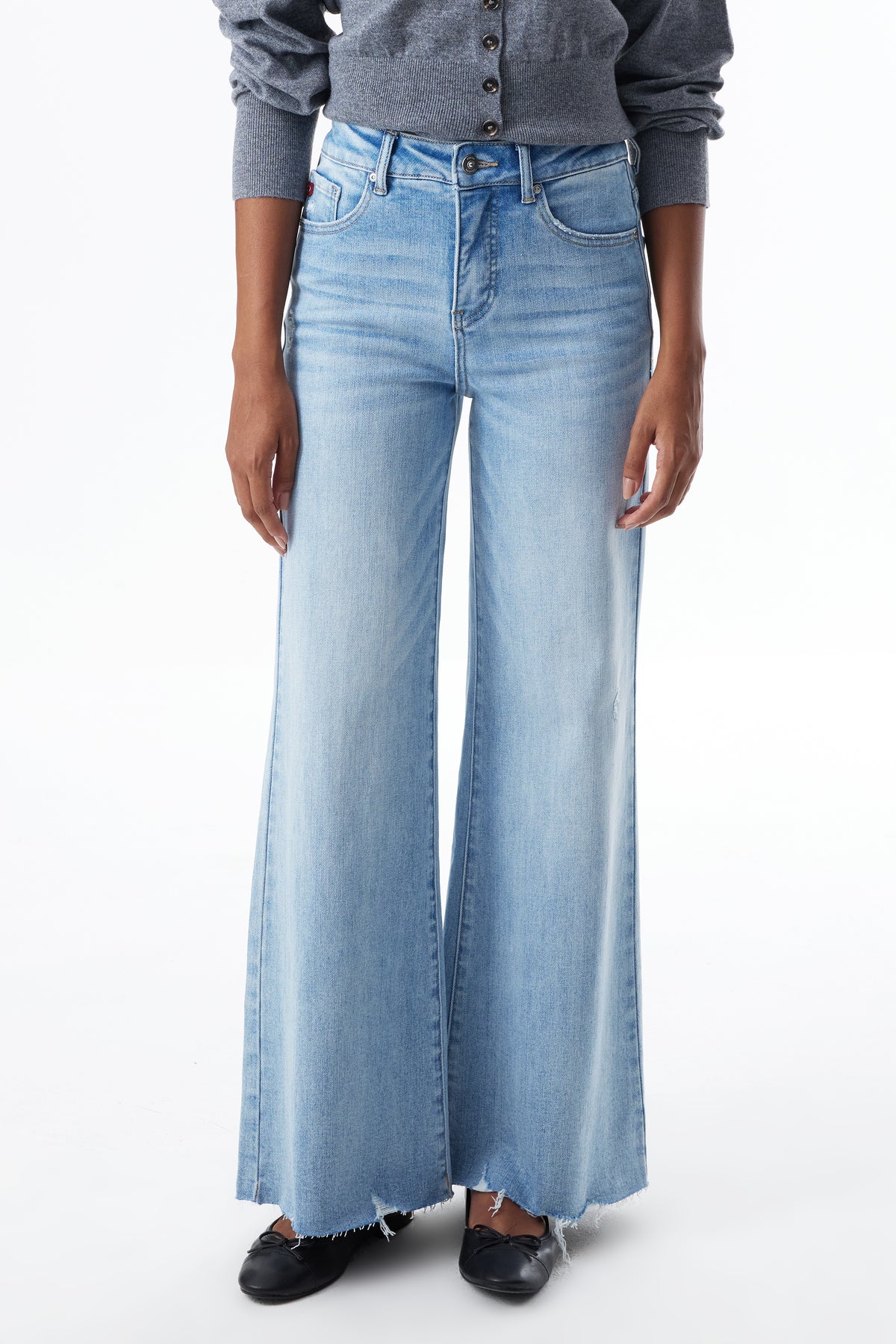 Mid High Rise Flared Wide Leg Ankle Jeans ESFW630814