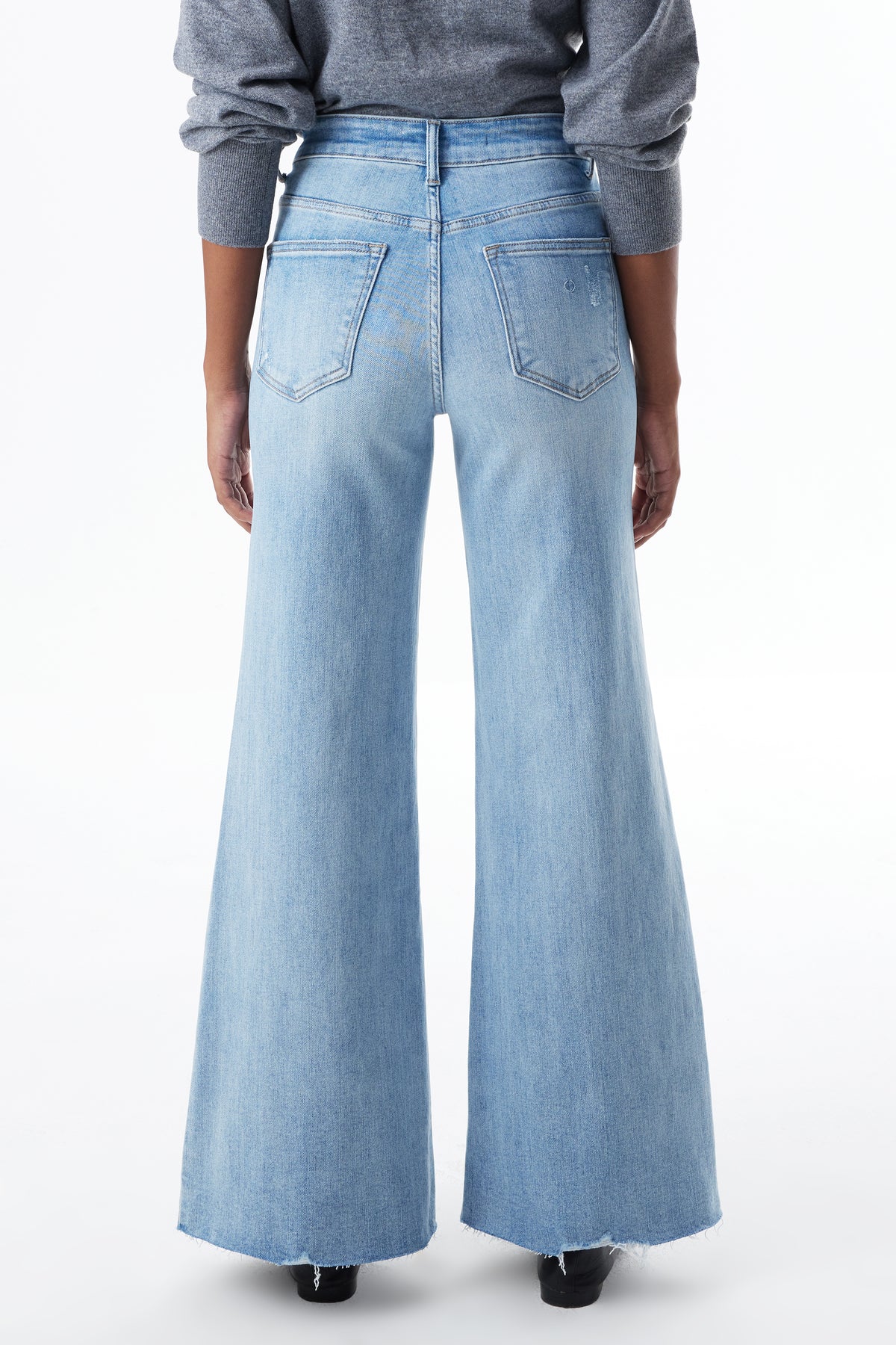 Mid High Rise Flared Wide Leg Ankle Jeans ESFW630814