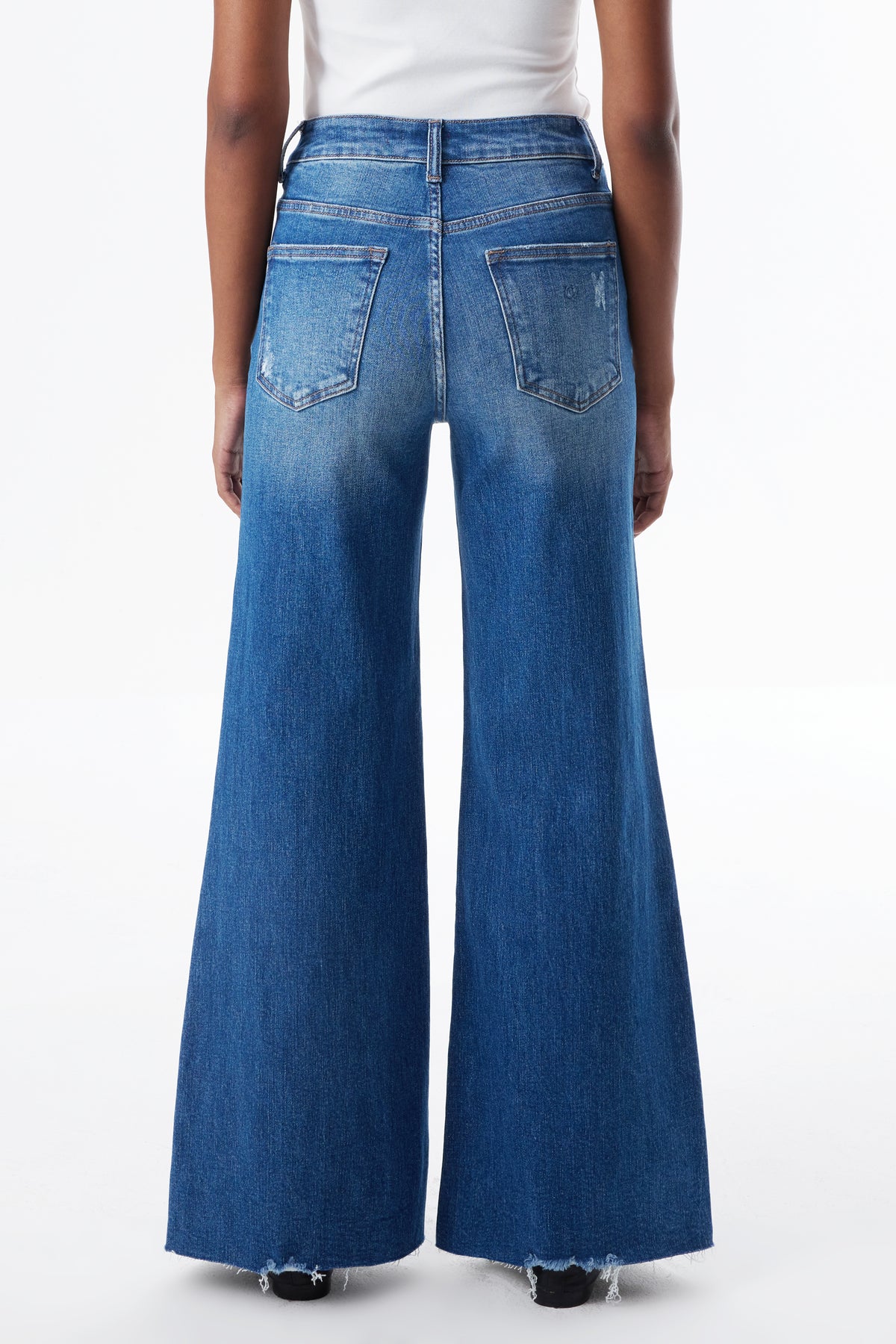 Mid High Rise Flared Wide Leg Ankle Jeans ESFW630814