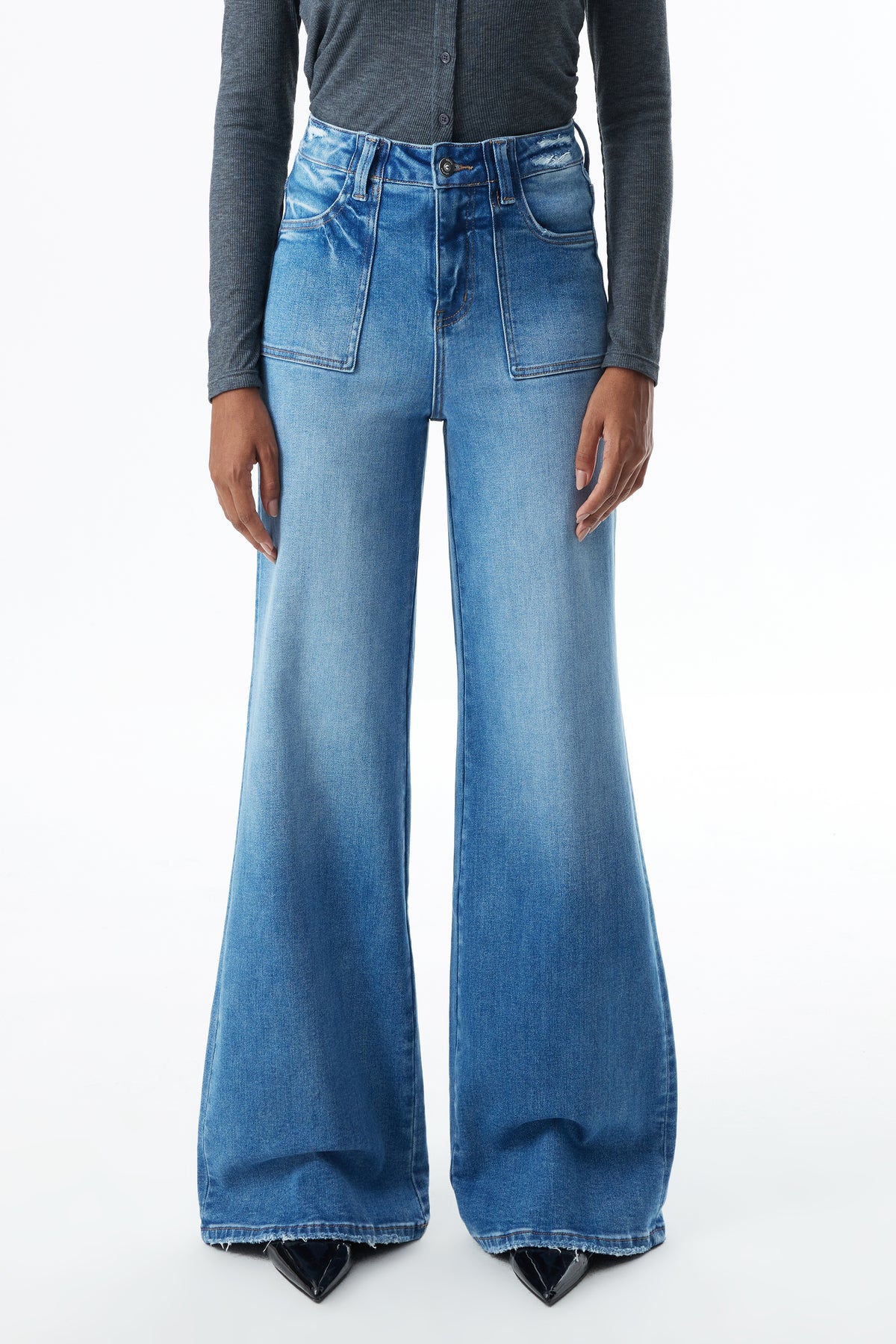 Super High Rise Flared Wide Leg Tall Jeans ESFW630817
