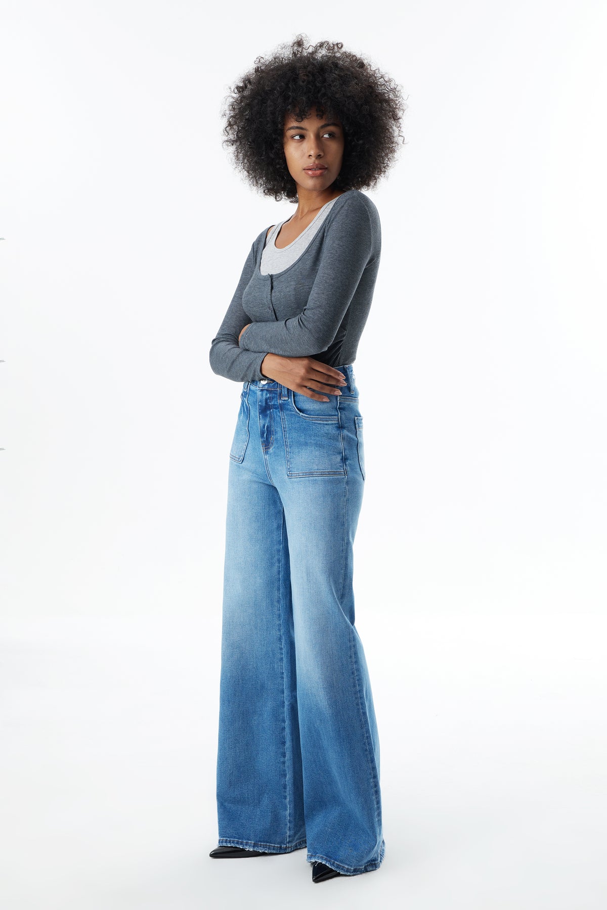 Super High Rise Flared Wide Leg Tall Jeans ESFW630817