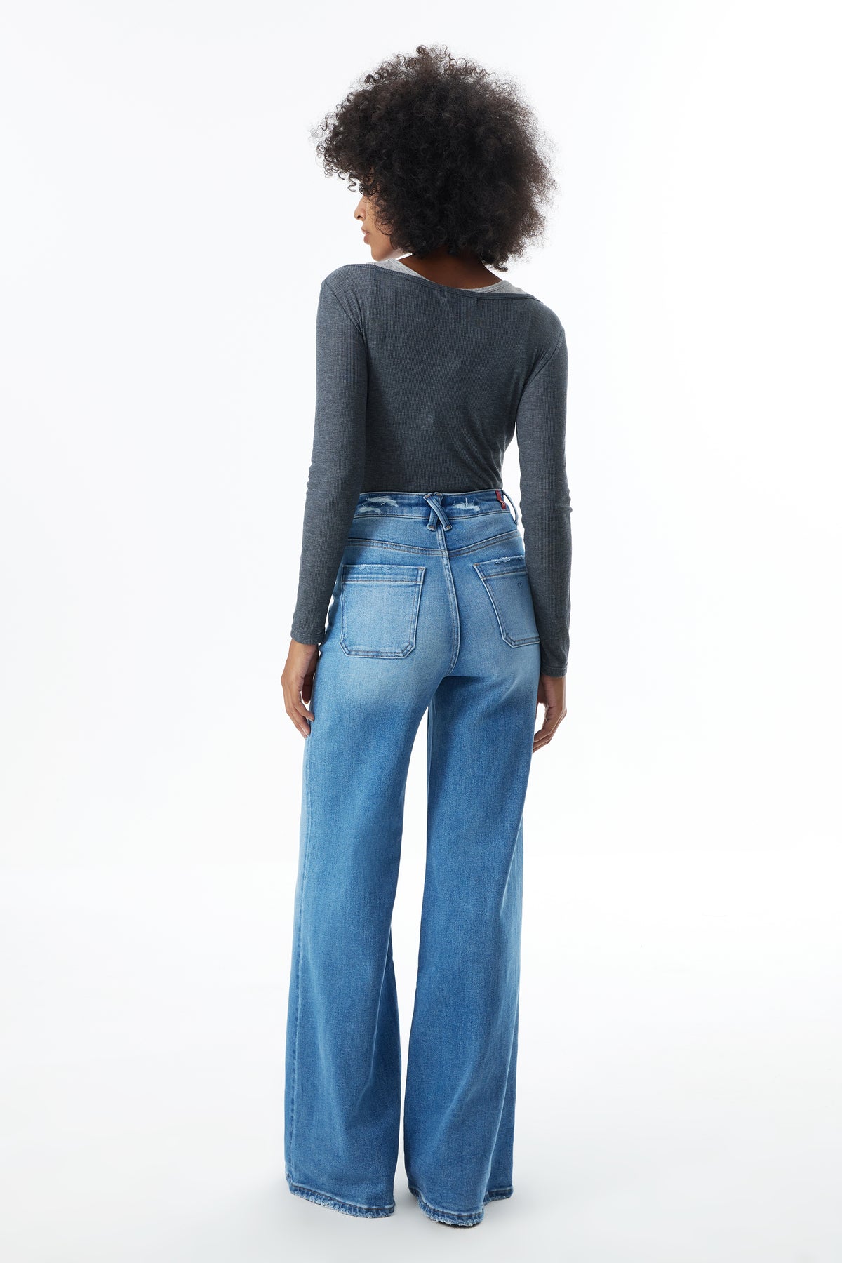 Super High Rise Flared Wide Leg Tall Jeans ESFW630817
