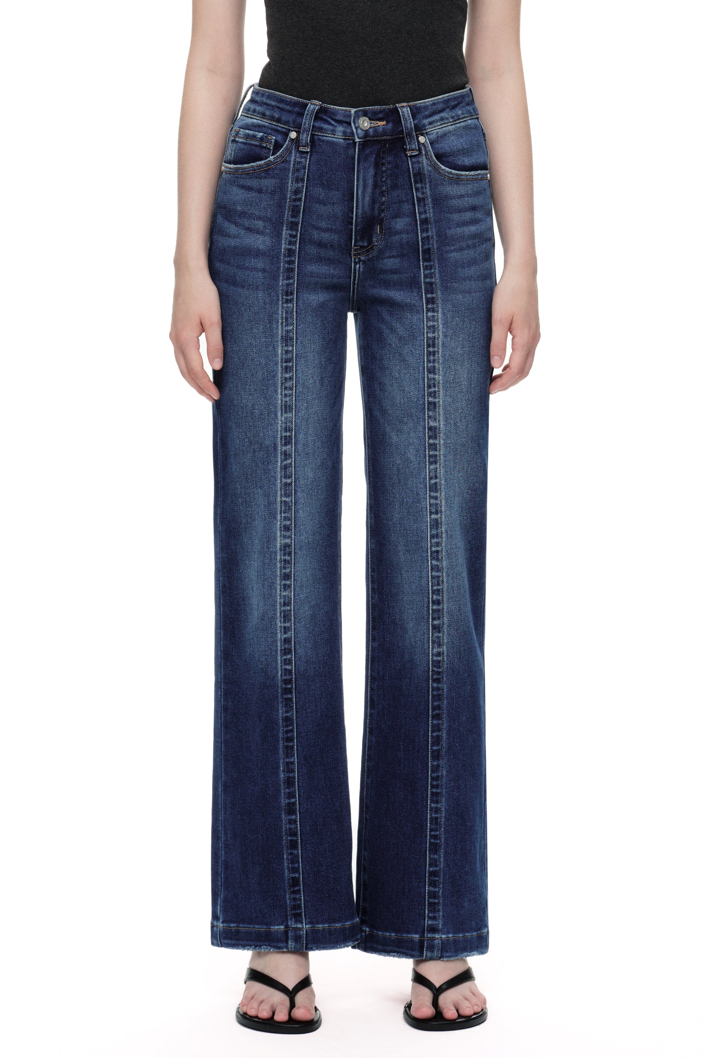 High Rise Relaxed Wide Leg Denim Jeans OSF1146EC