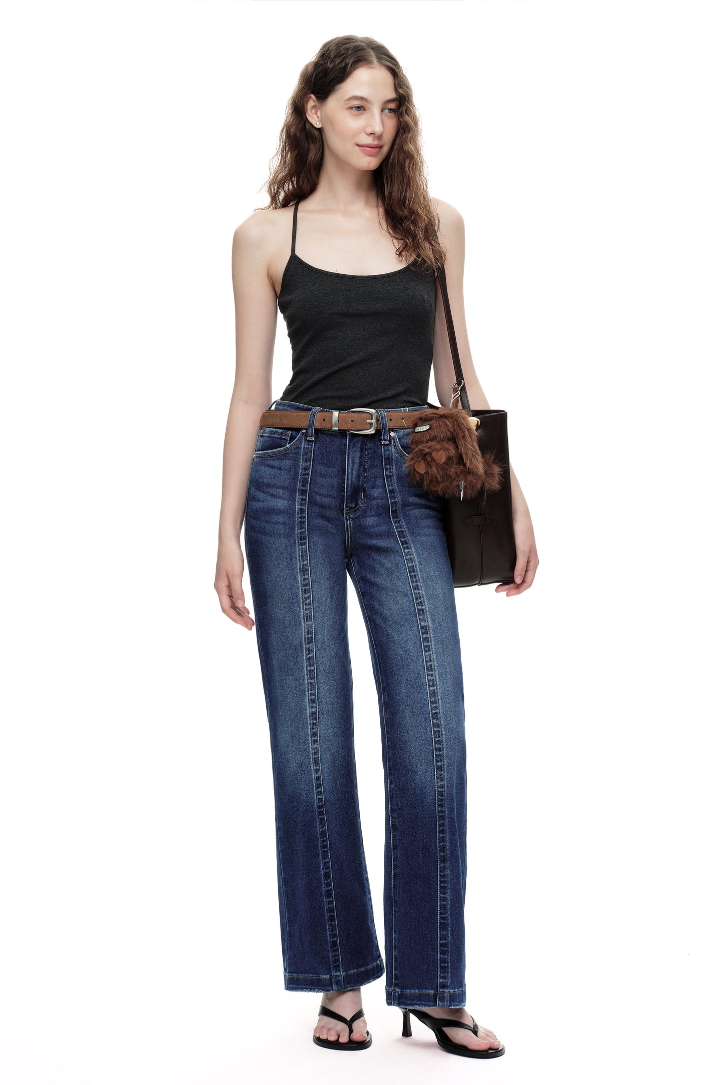 High Rise Relaxed Wide Leg Denim Jeans OSF1146EC