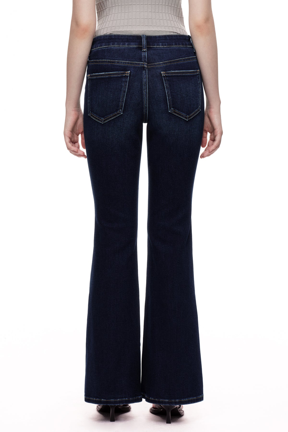 Flattering High Rise Flare Denim Jeans OSF1148EC