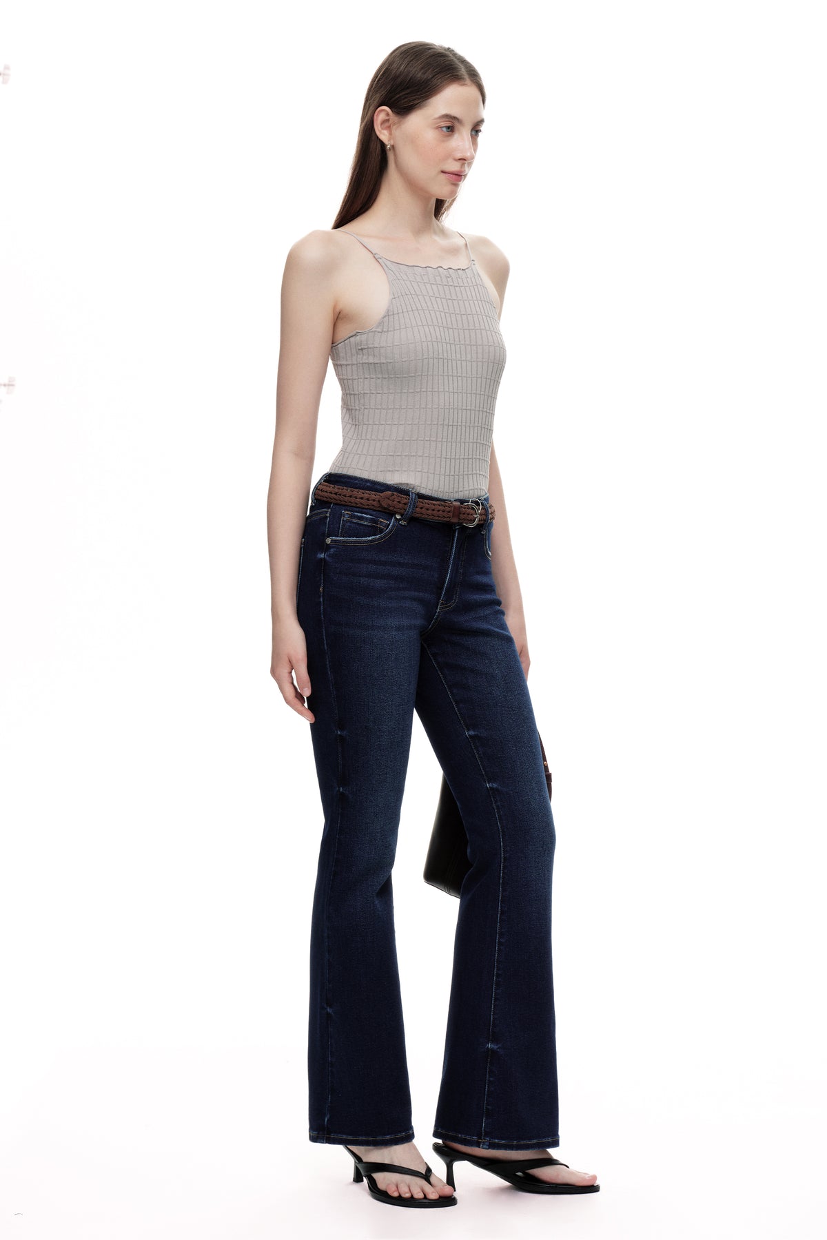 Flattering High Rise Flare Denim Jeans OSF1148EC