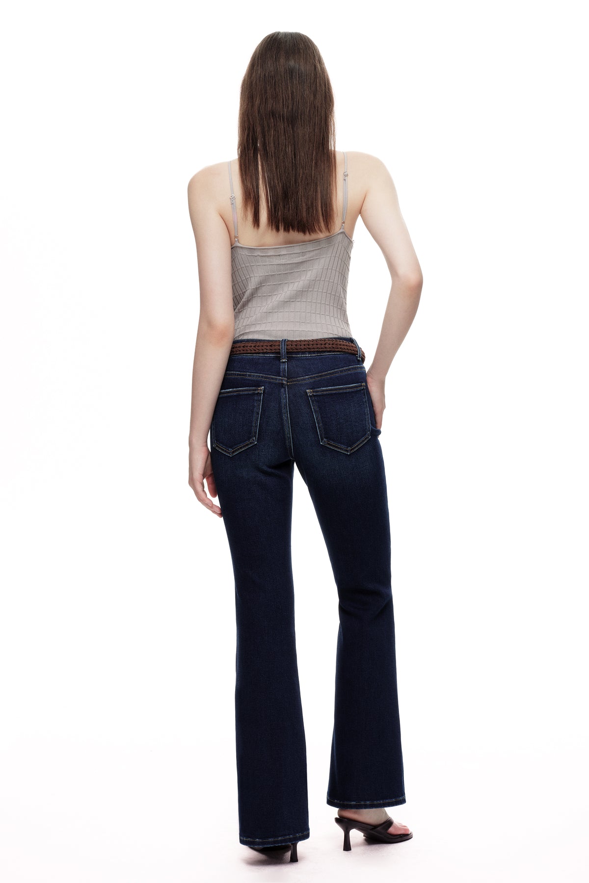 Flattering High Rise Flare Denim Jeans OSF1148EC