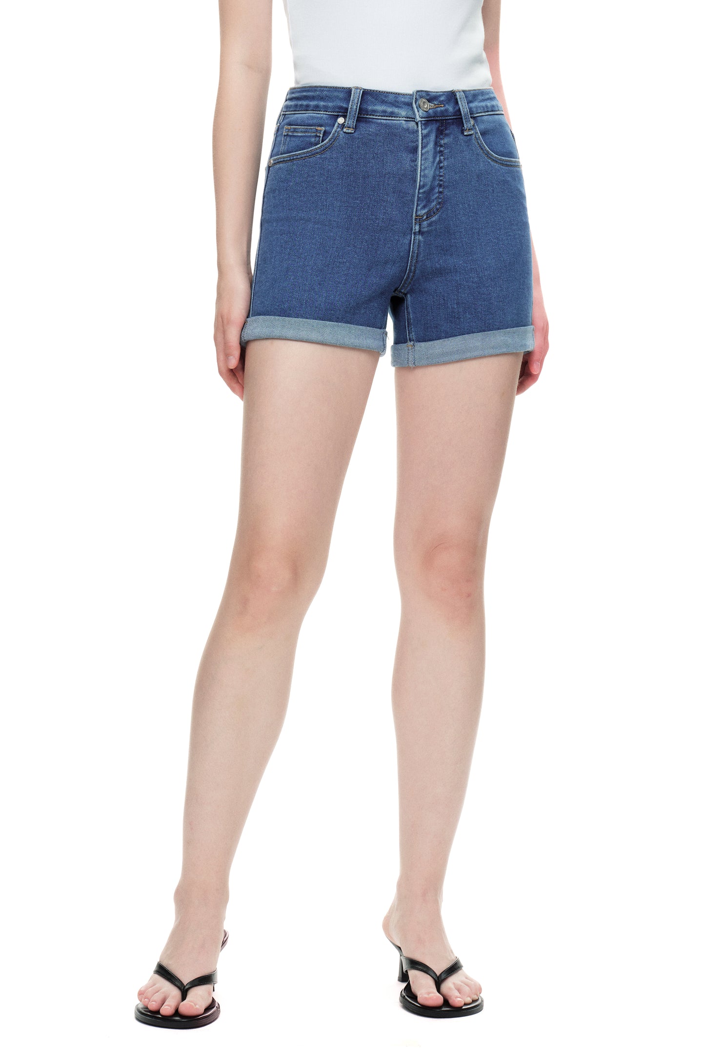 High Rise Denim Shorts OSH6004