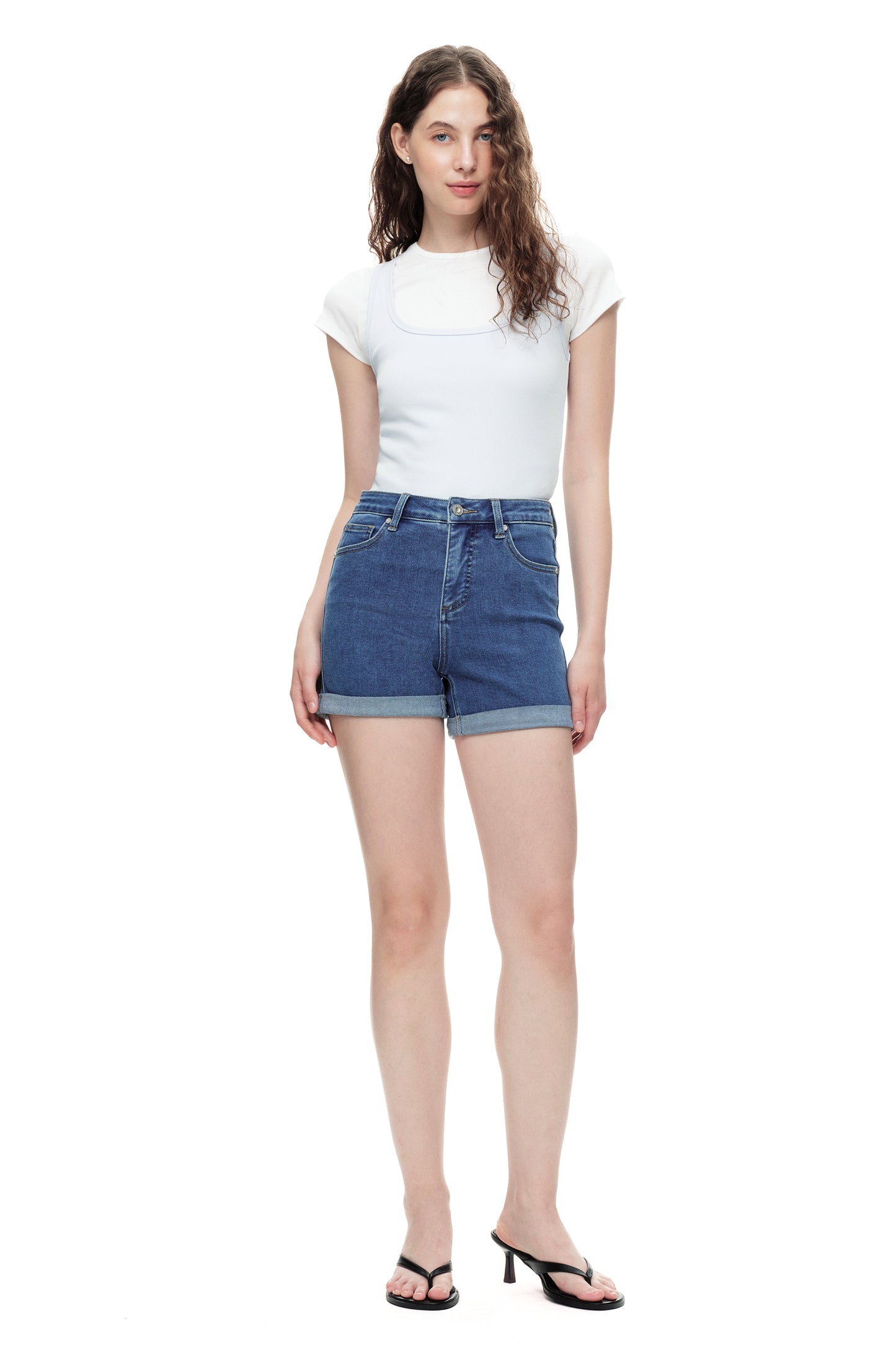 High Rise Denim Shorts OSH6004