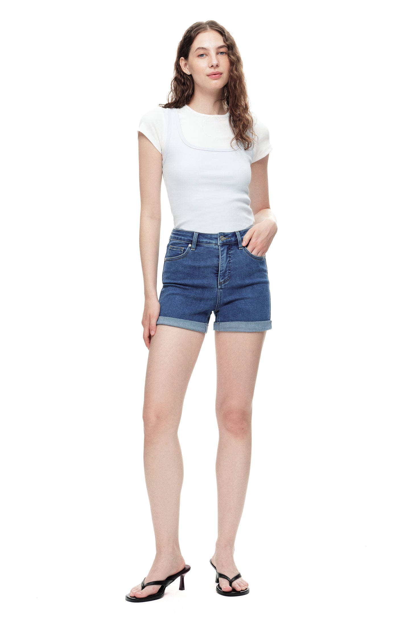 High Rise Denim Shorts OSH6004