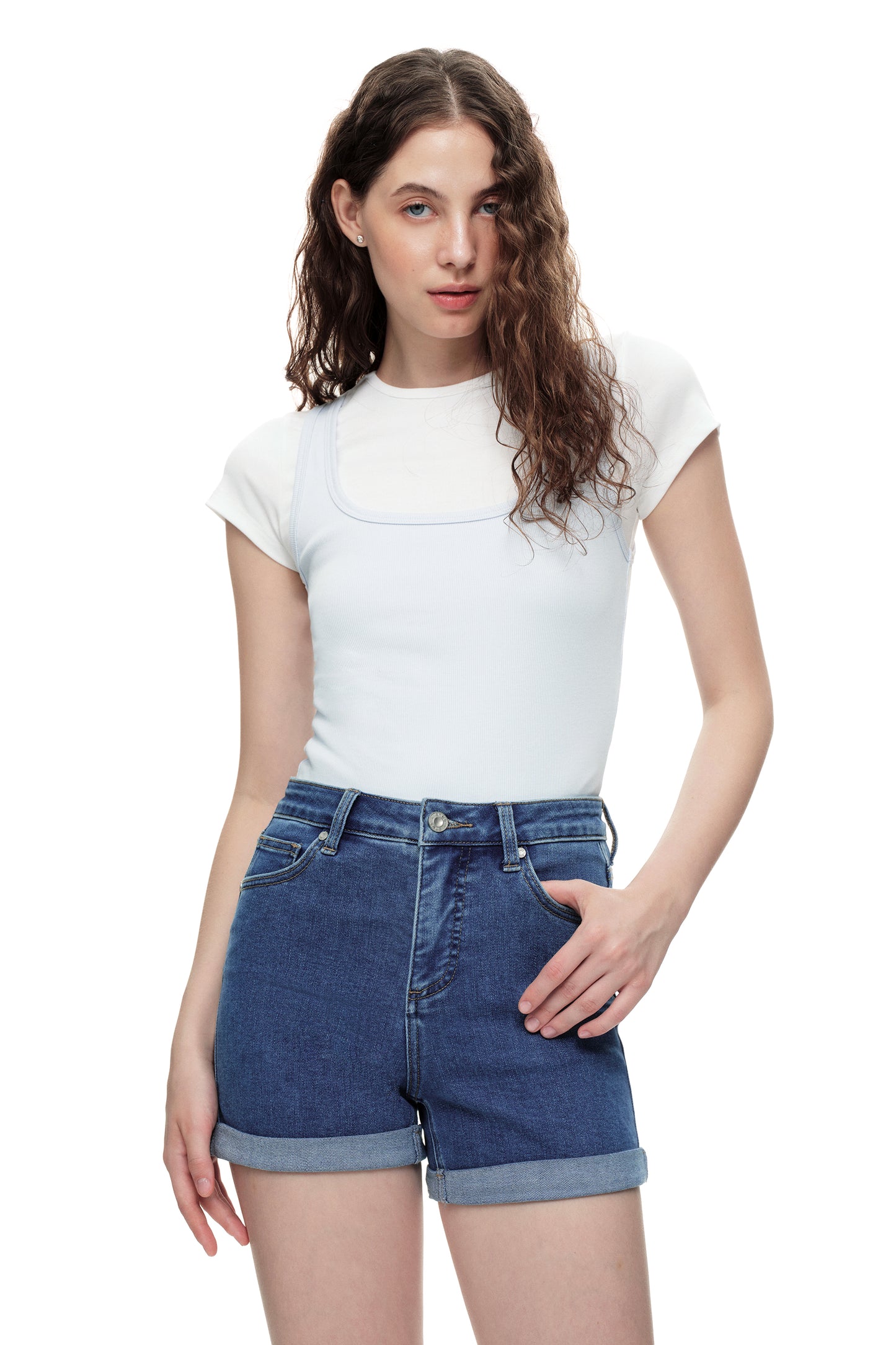 High Rise Denim Shorts OSH6004