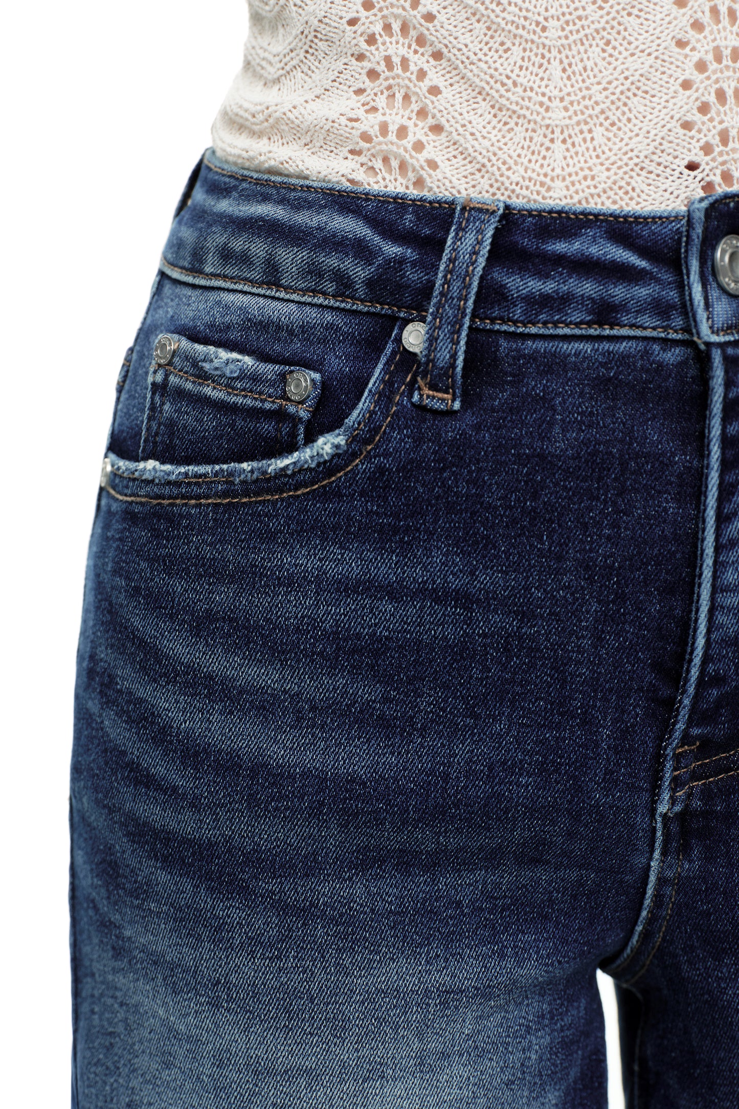 High Rise Denim Distressed Shorts OSH6012