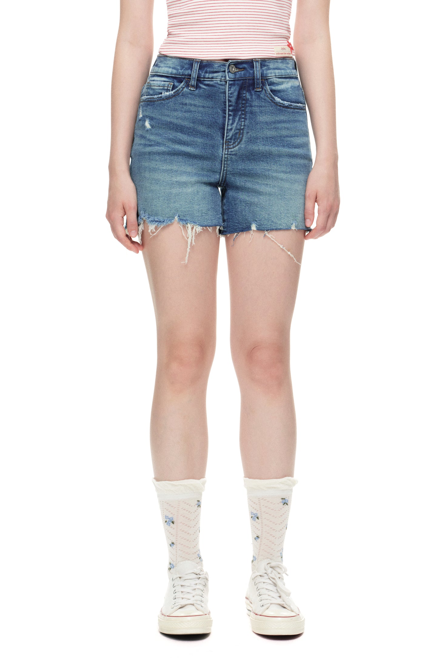 High Rise Denim Shorts OSH6013