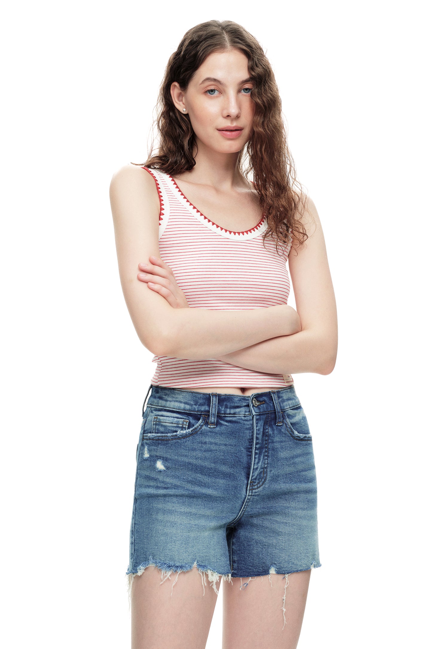 High Rise Denim Shorts OSH6013