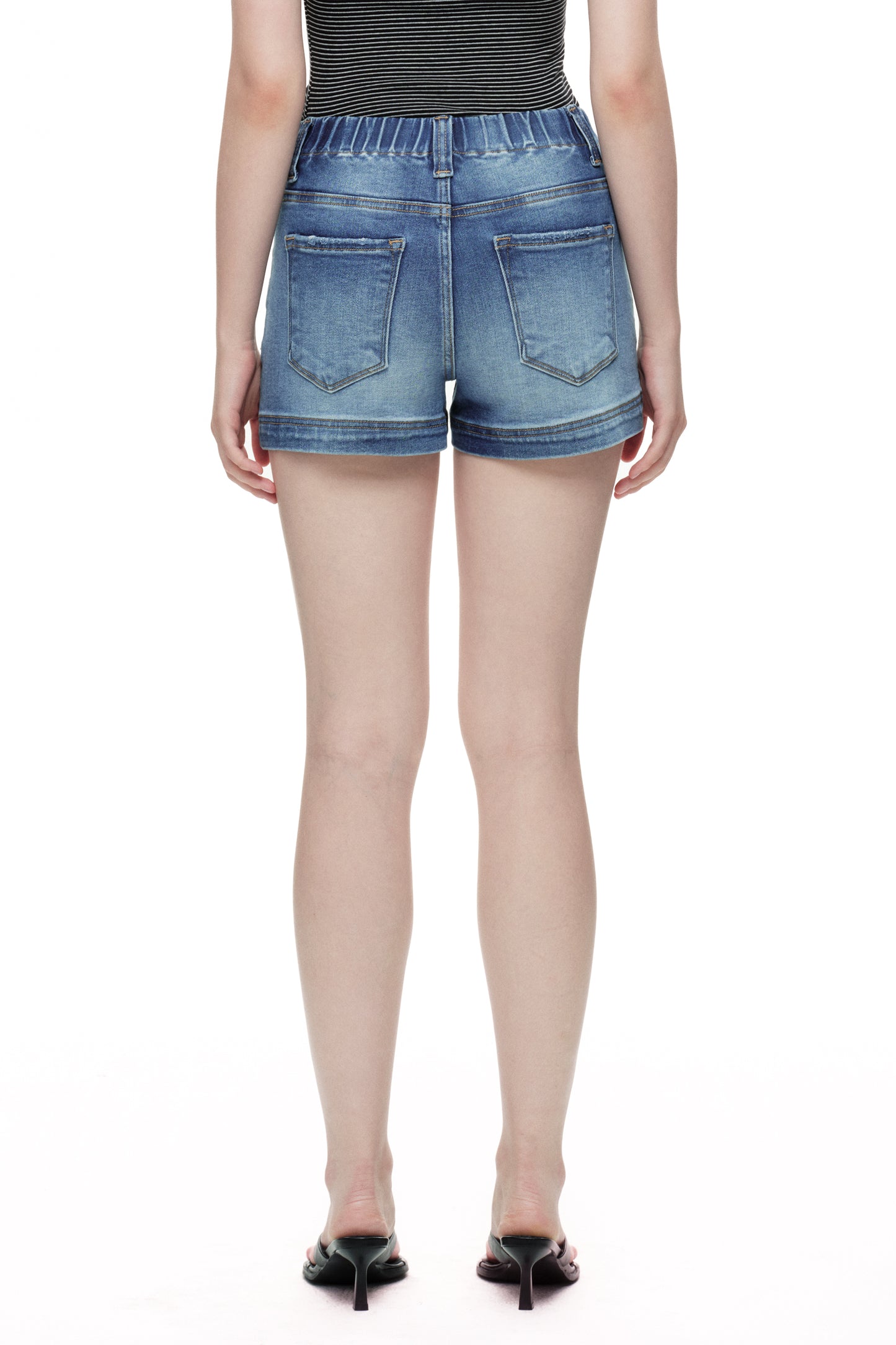 Mid High Rise Denim Shorts OSH6017
