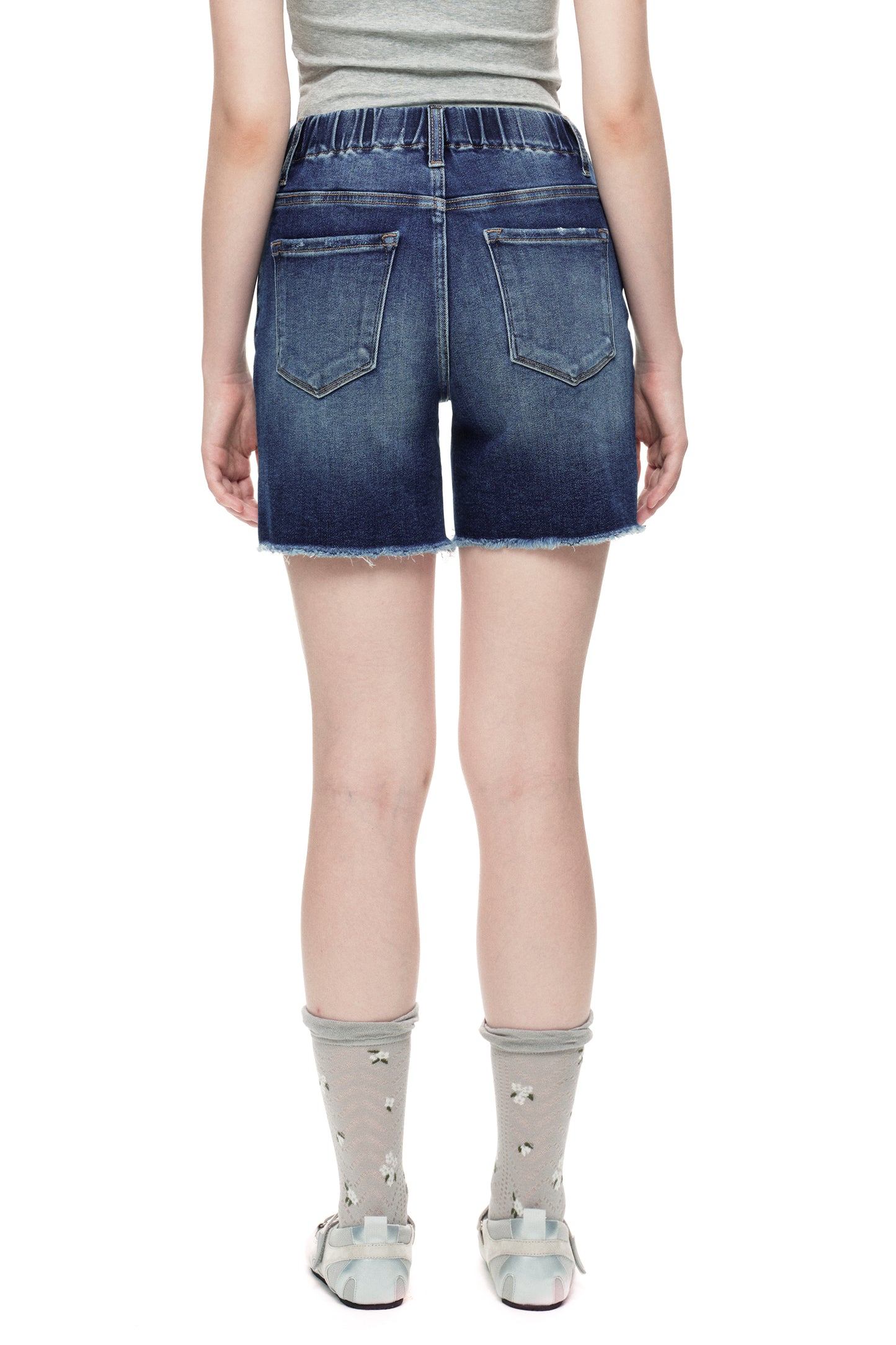 Plus Mid Rise Denim Shorts OSH6019-P