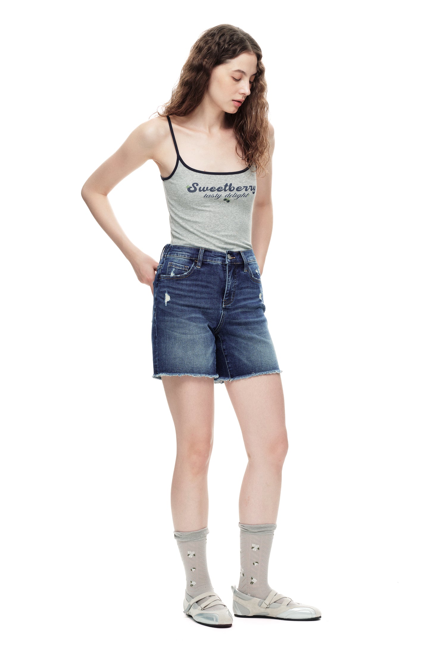 Mid Rise Denim Shorts OSH6019