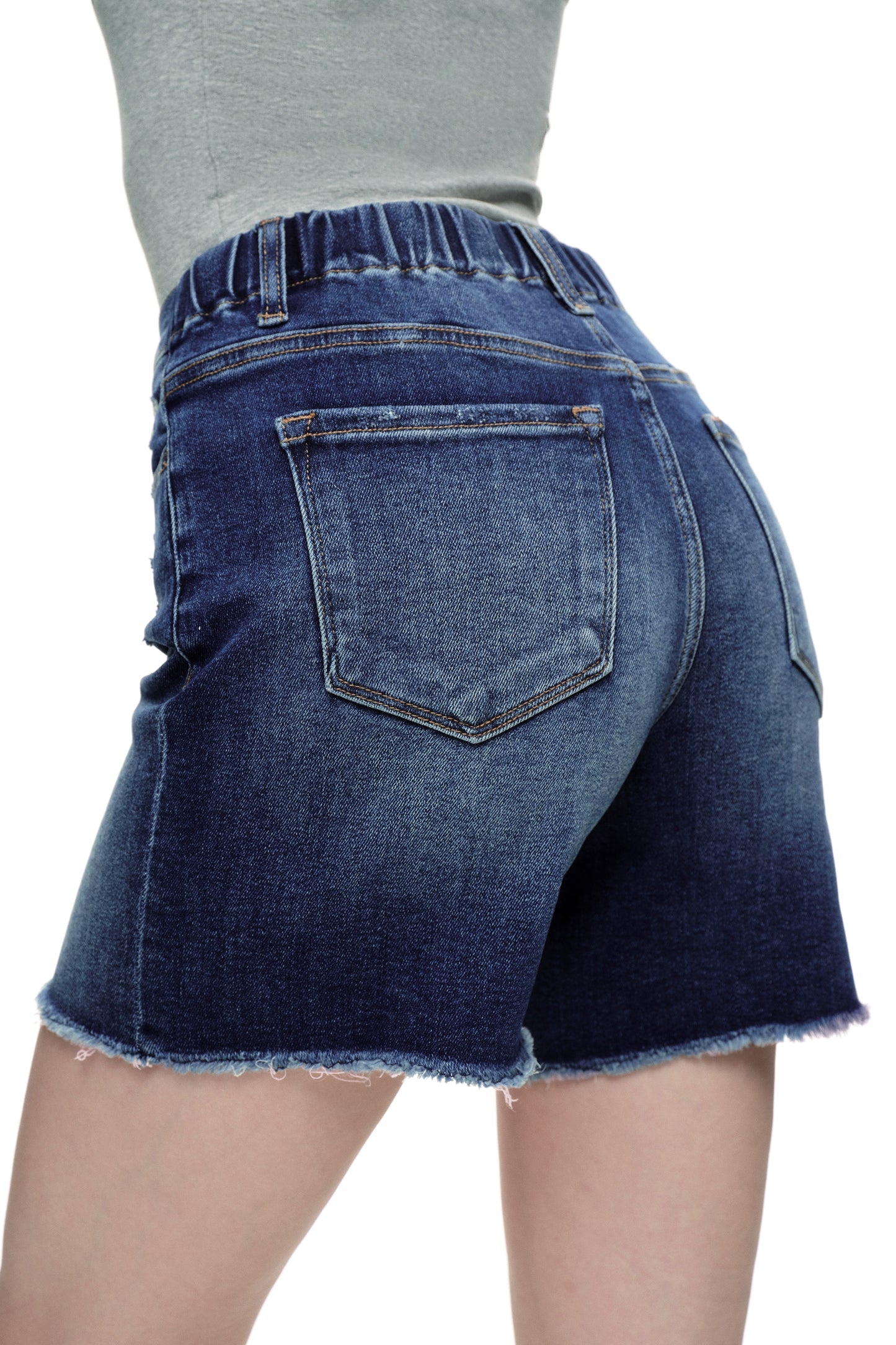 Plus Mid Rise Denim Shorts OSH6019-P