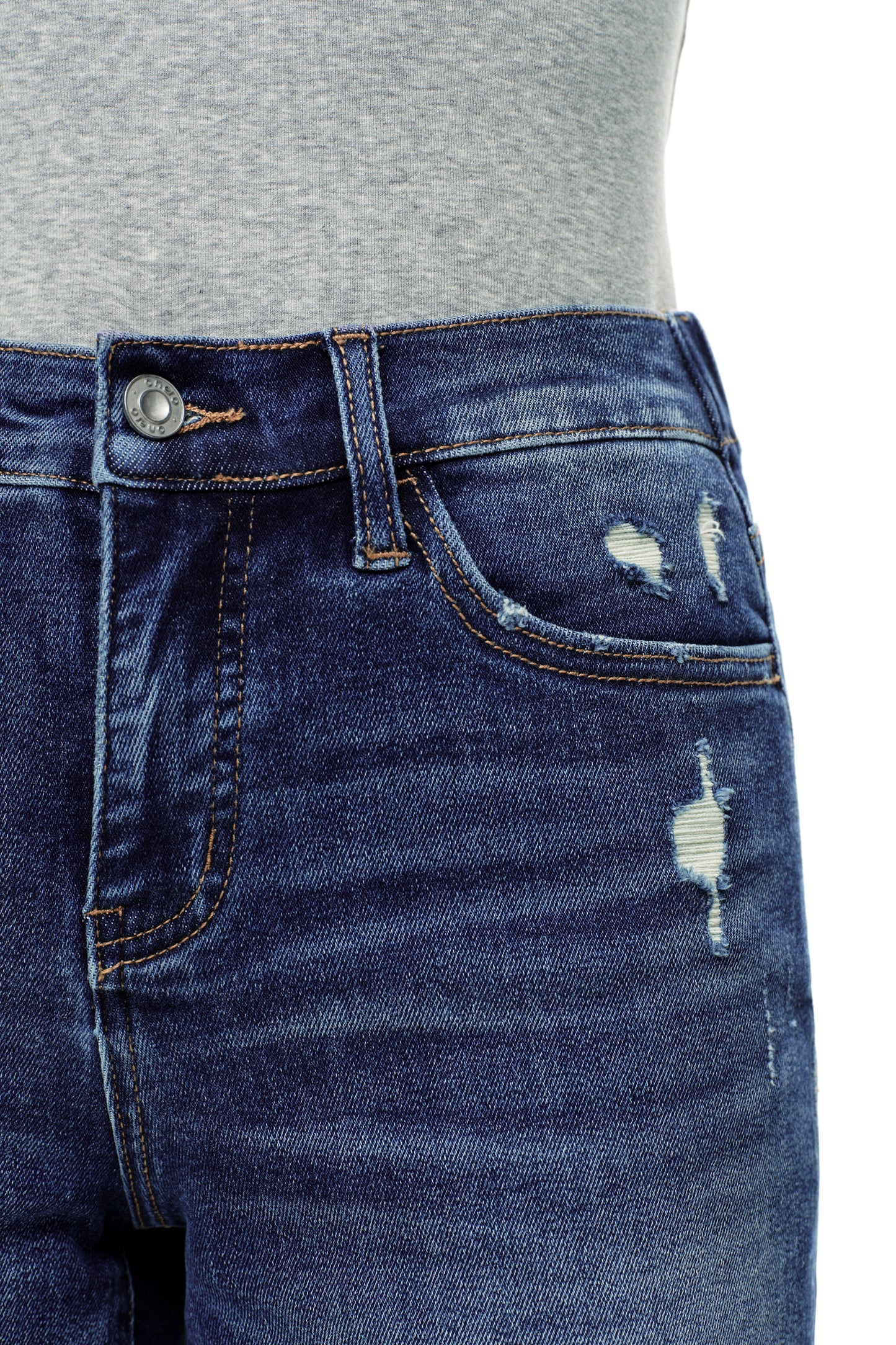 Plus Mid Rise Denim Shorts OSH6019-P