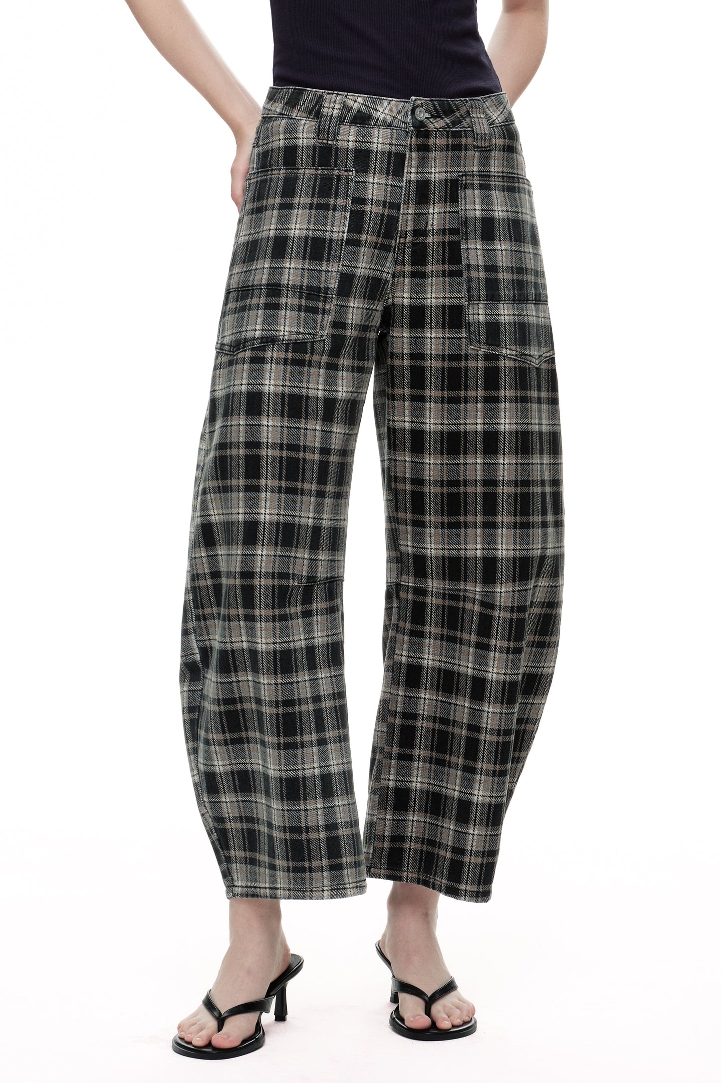 Baggy Bohemia Mid Rise Barrel Print Pants OSOX011