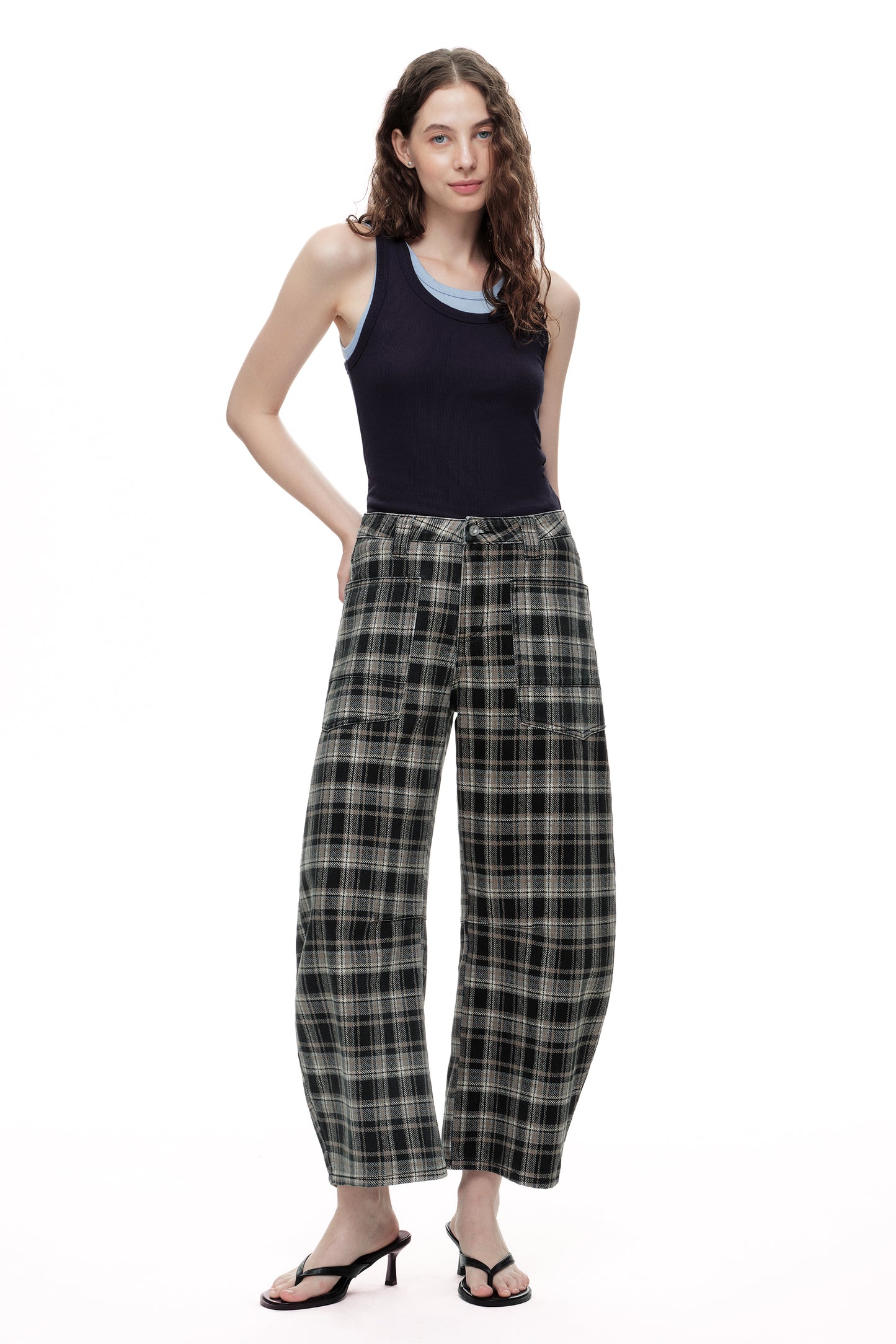 Baggy Bohemia Mid Rise Barrel Print Pants OSOX011