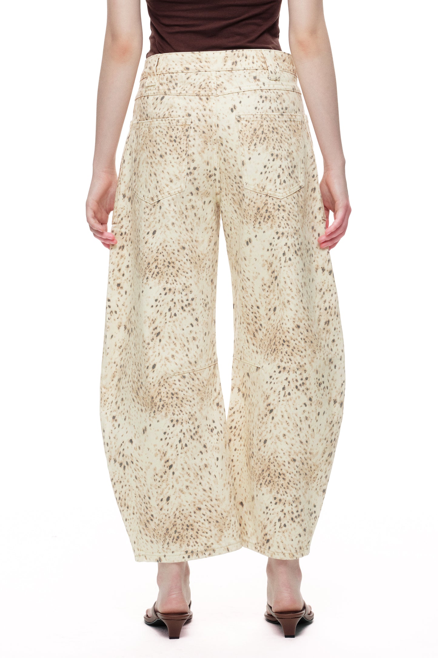 Baggy Bohemia Mid Rise Barrel Print Pants OSOX011