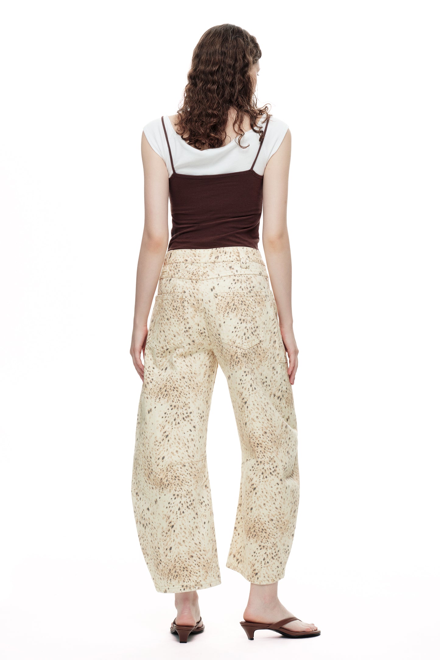 Baggy Bohemia Mid Rise Barrel Print Pants OSOX011