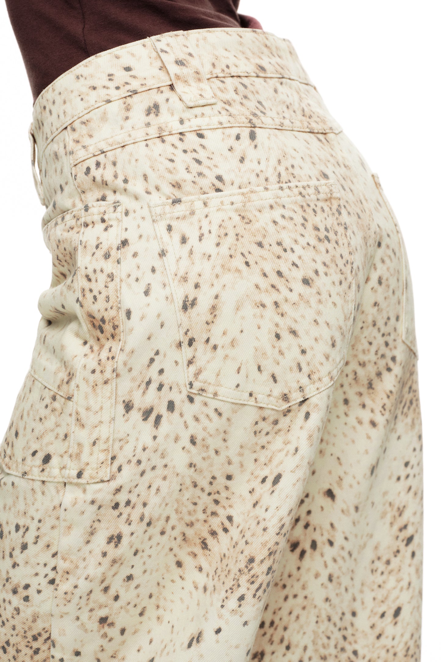 Baggy Bohemia Mid Rise Barrel Print Pants OSOX011
