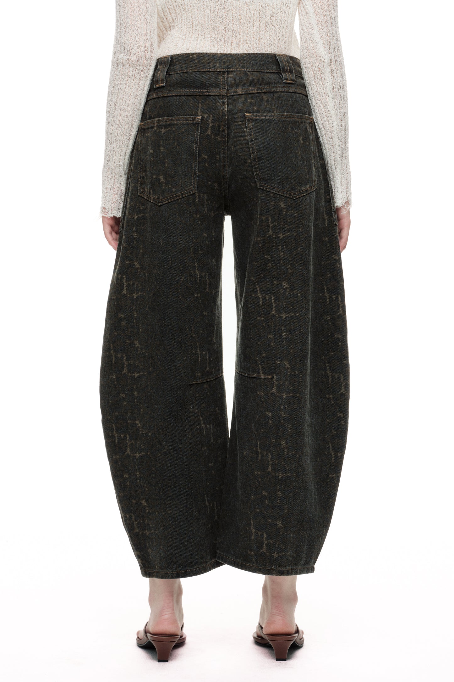 Baggy Bohemia Mid Rise Barrel Print Pants OSOX011