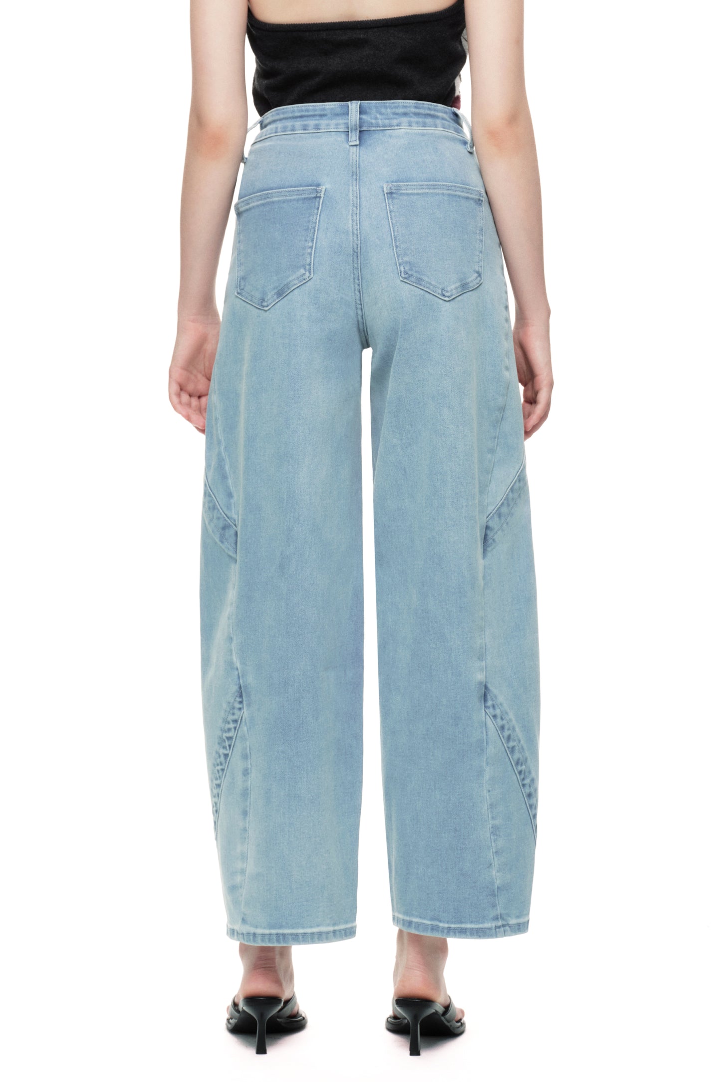 High Rise Barrel Denim Jeans OSOX013EC