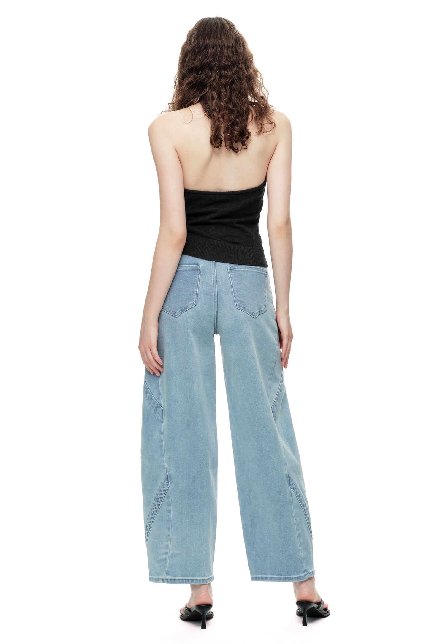 High Rise Barrel Denim Jeans OSOX013EC