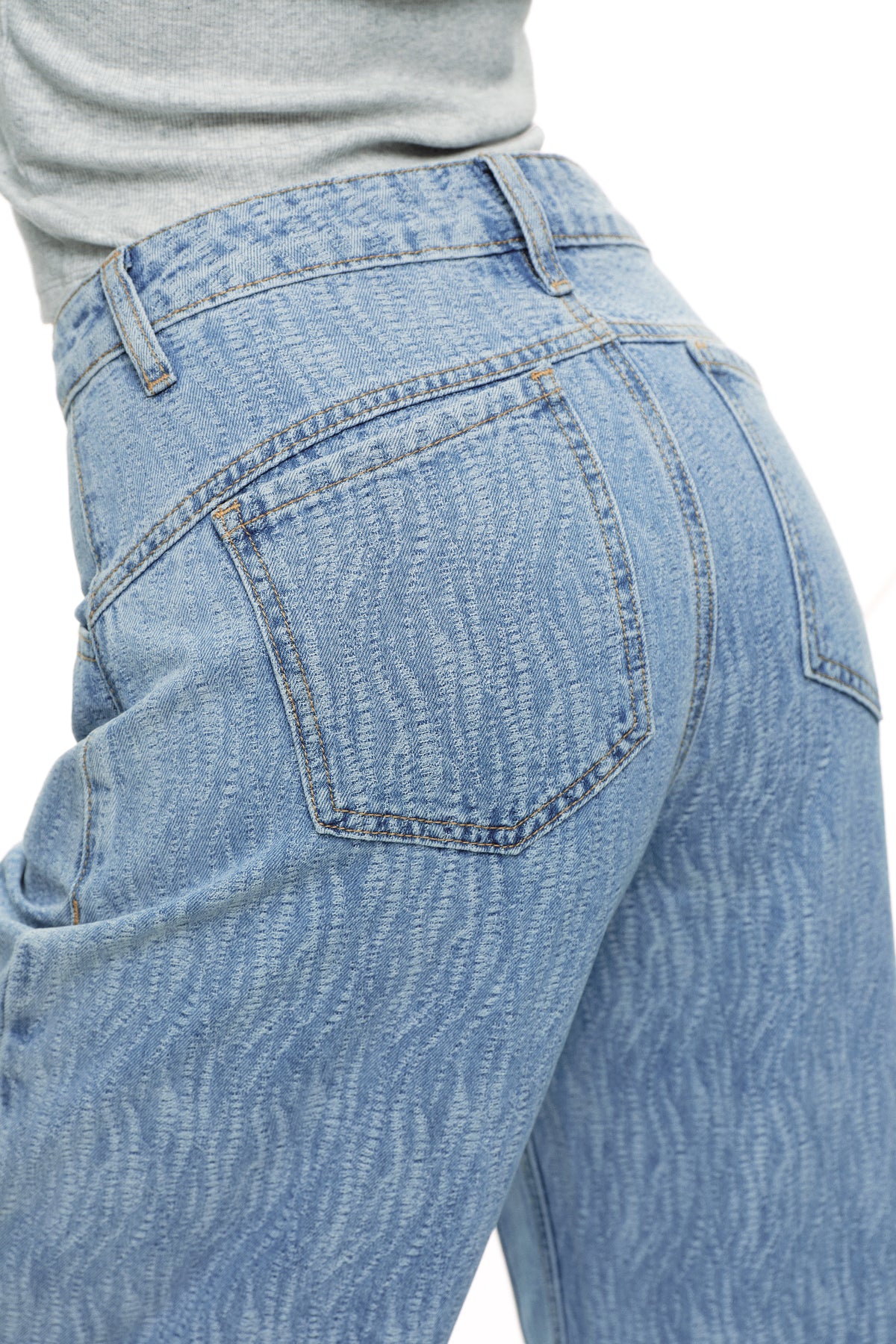 Baggy Relaxed High Rise Barrel Ankle Jeans OSOX014