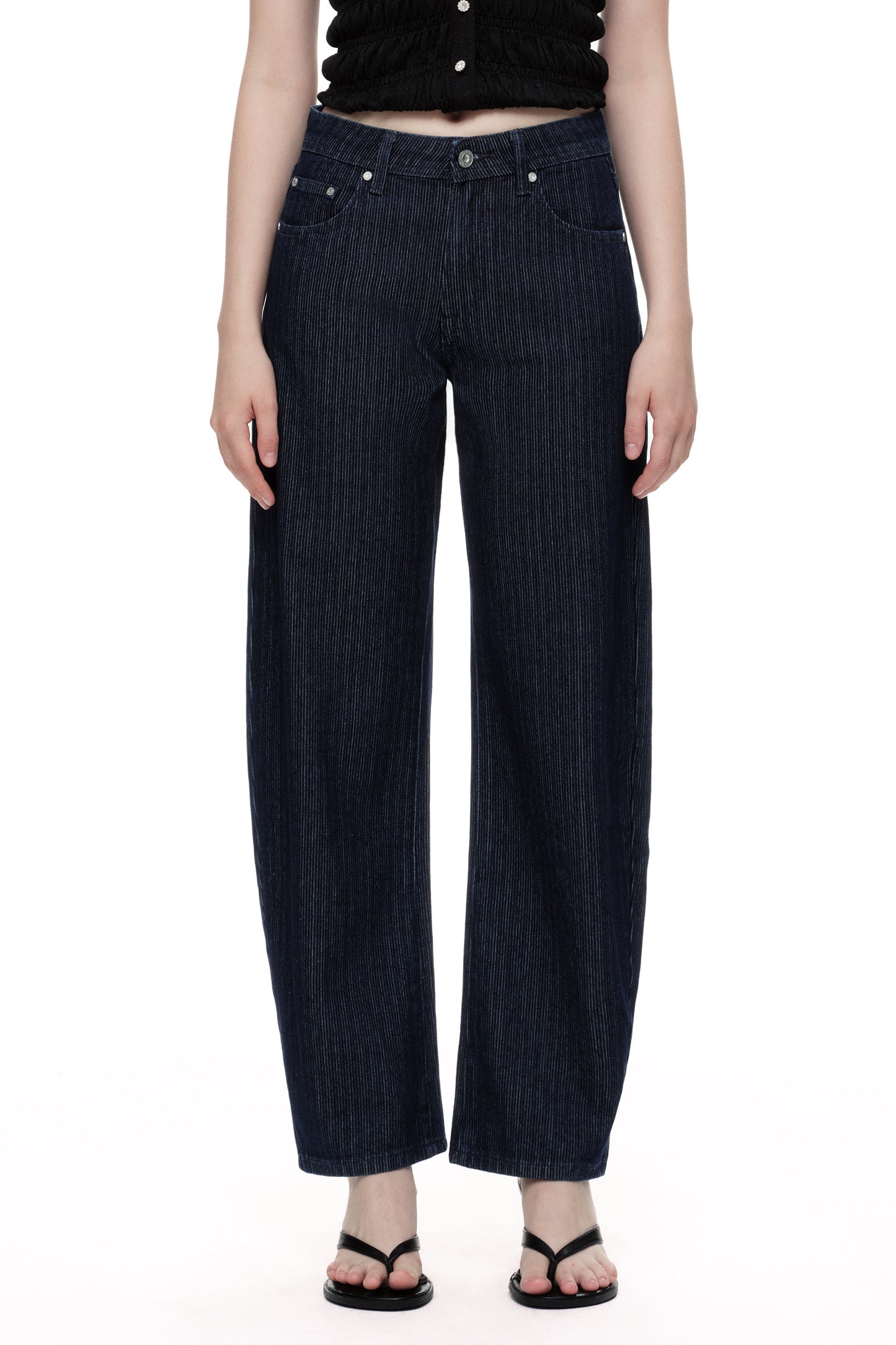 Mid Rise Barrel  Denim Jeans OSOX024