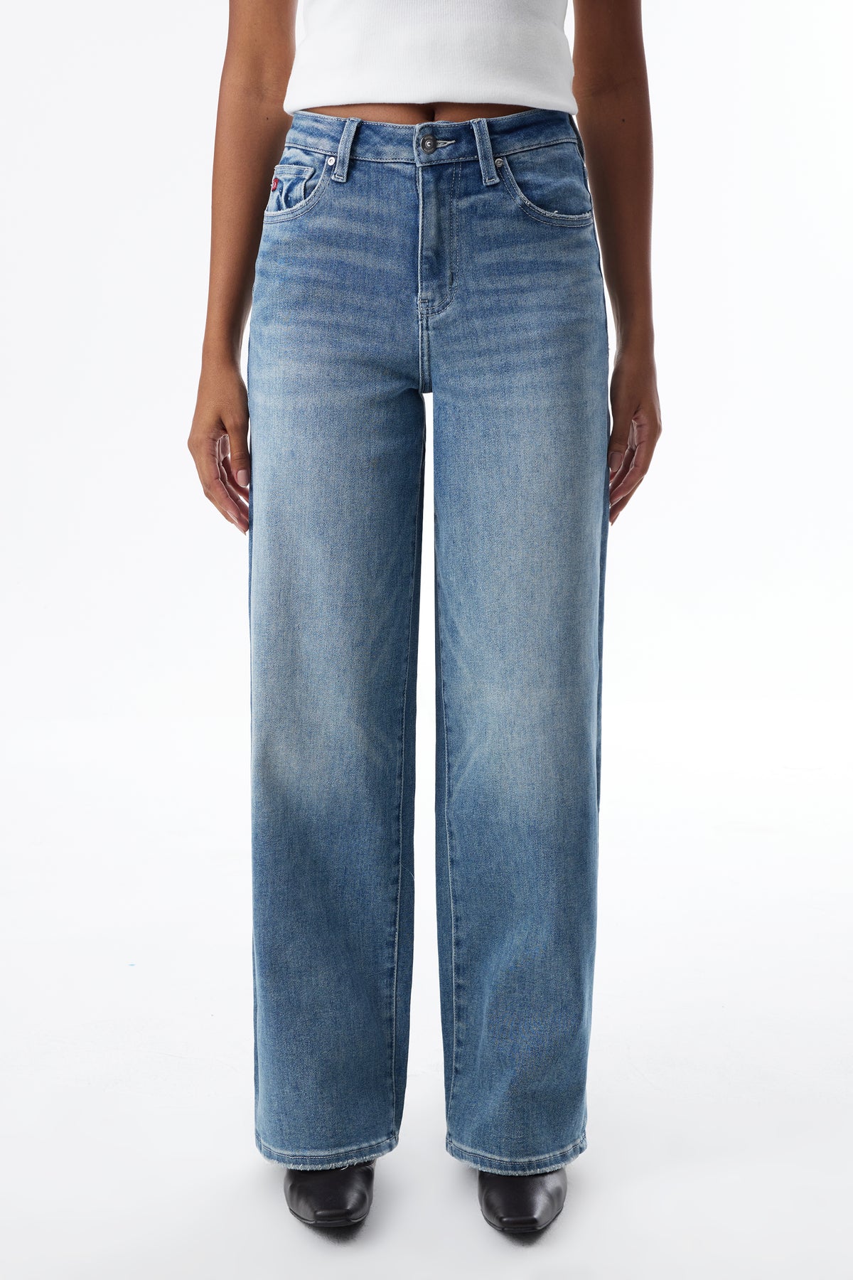 High Rise Relaxed Straight Denim Jeans OST5024